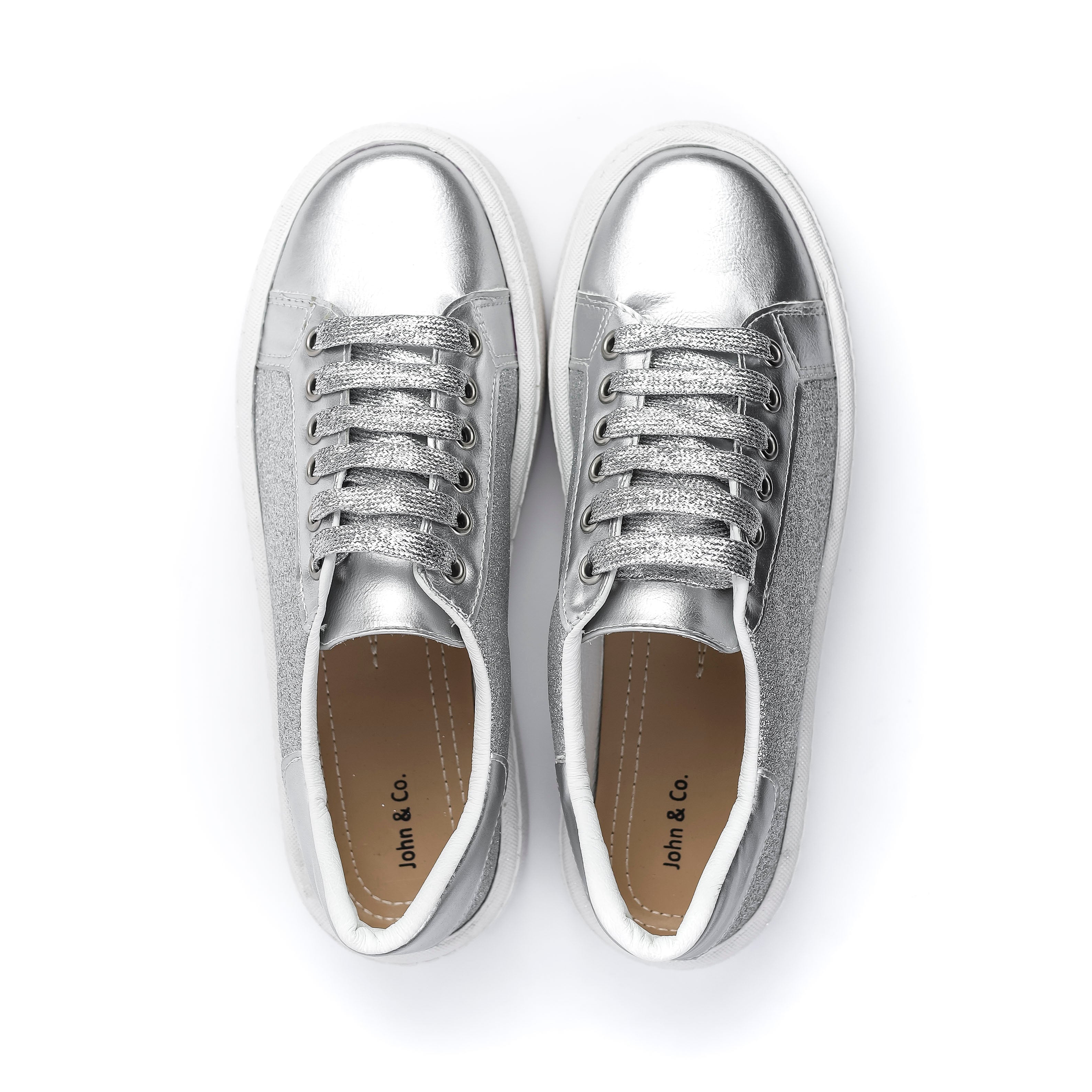 glam sneakers Silver