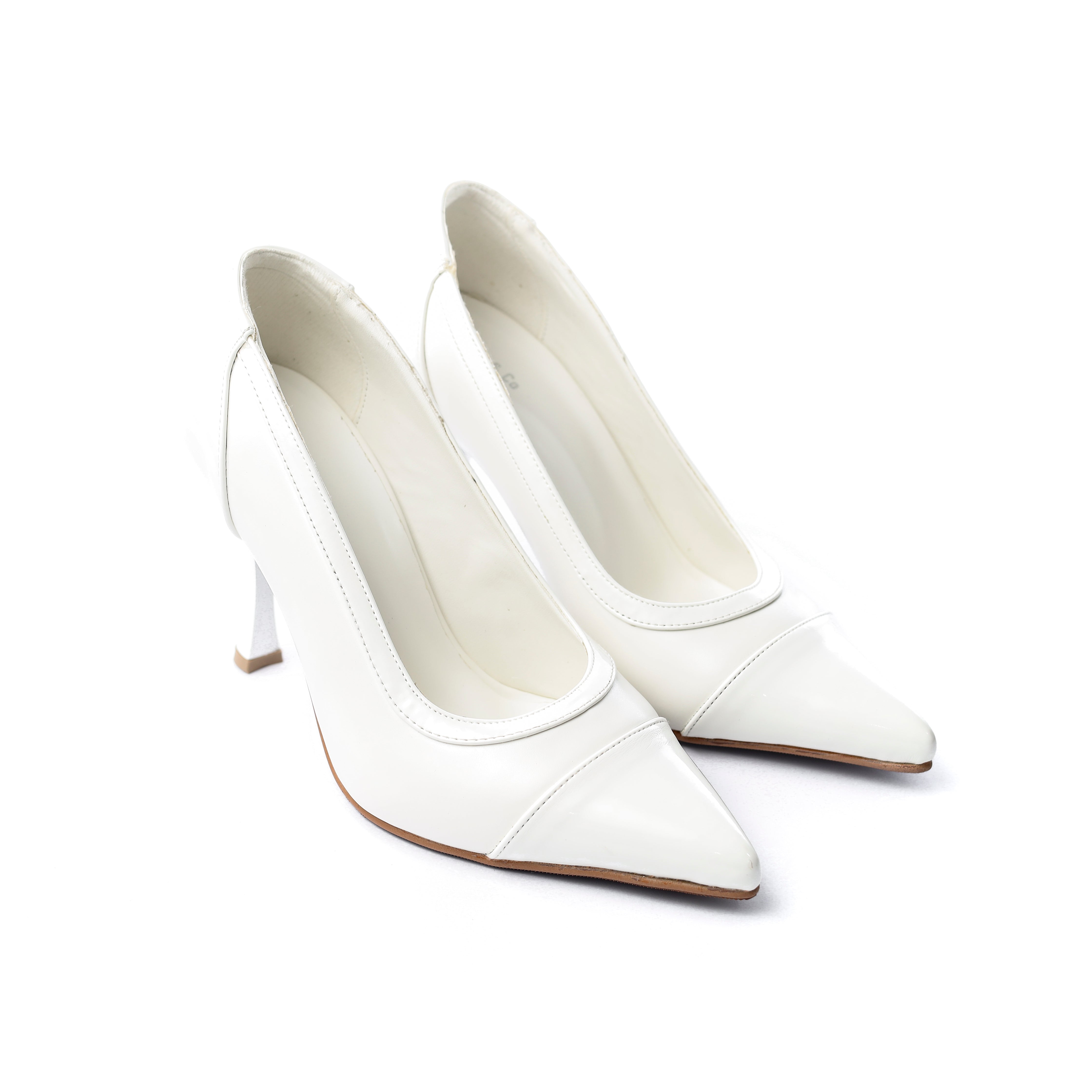 Refined High Heel Pumps. White