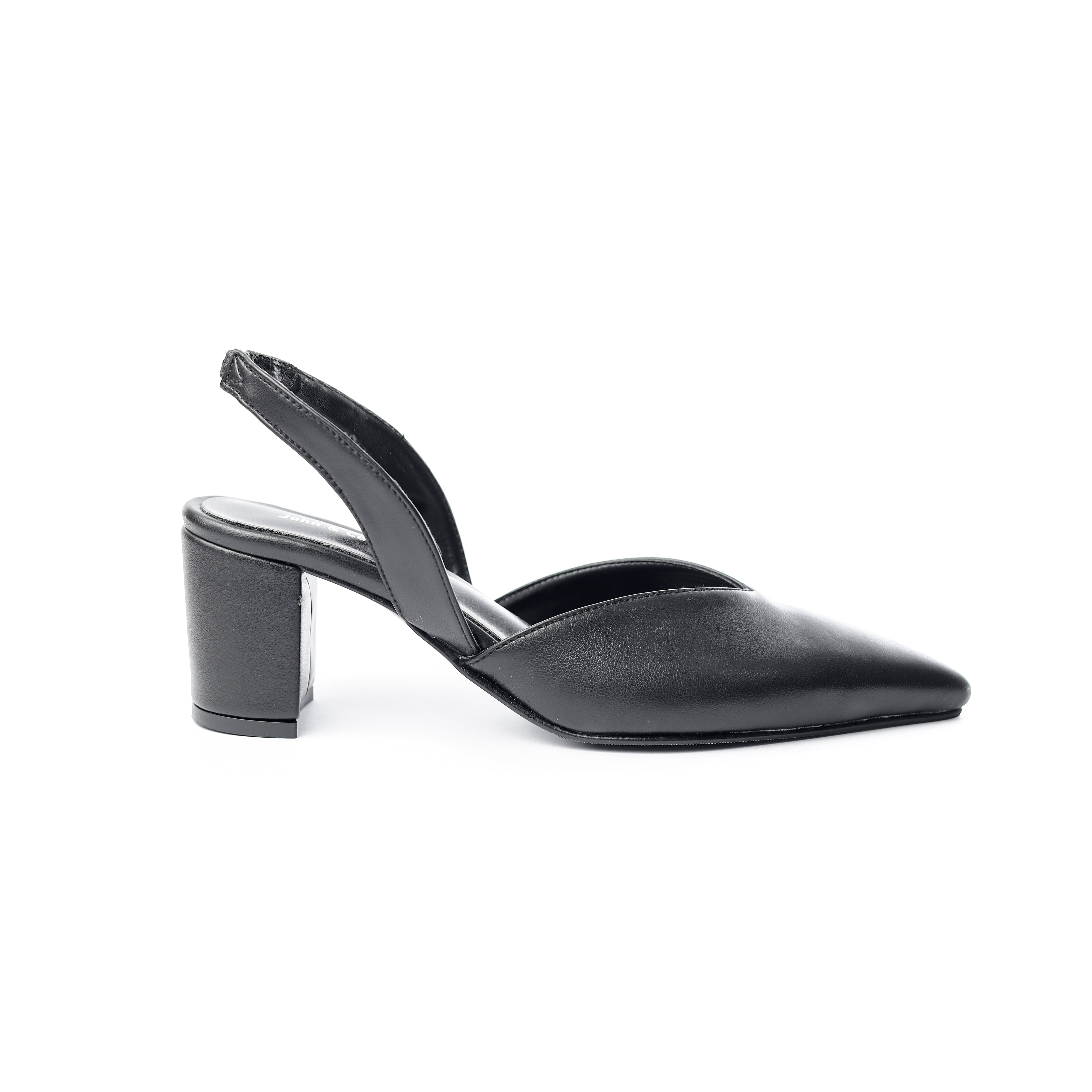 V-Cut Slingback Heels Black