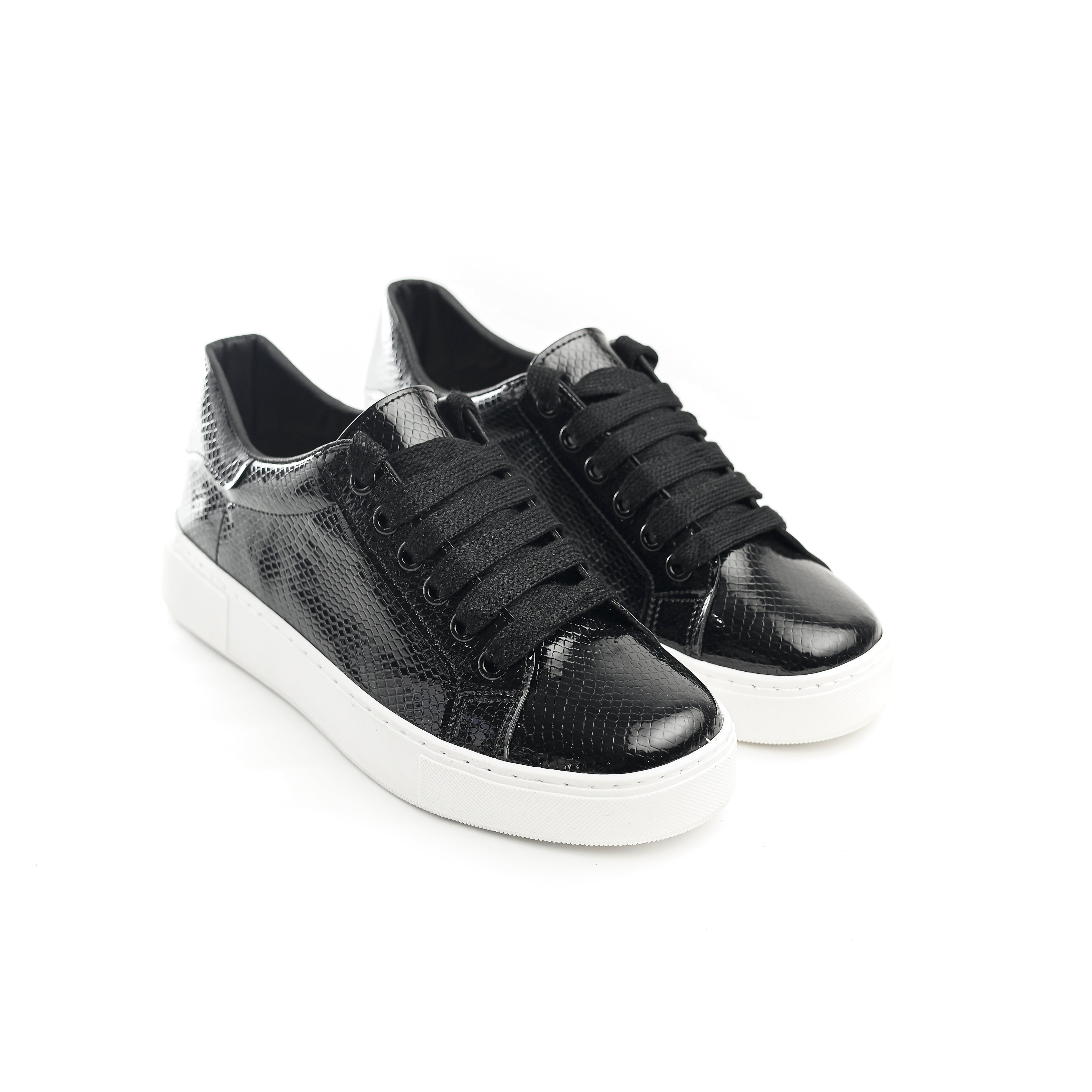 Metallic Accent Sneakers Black