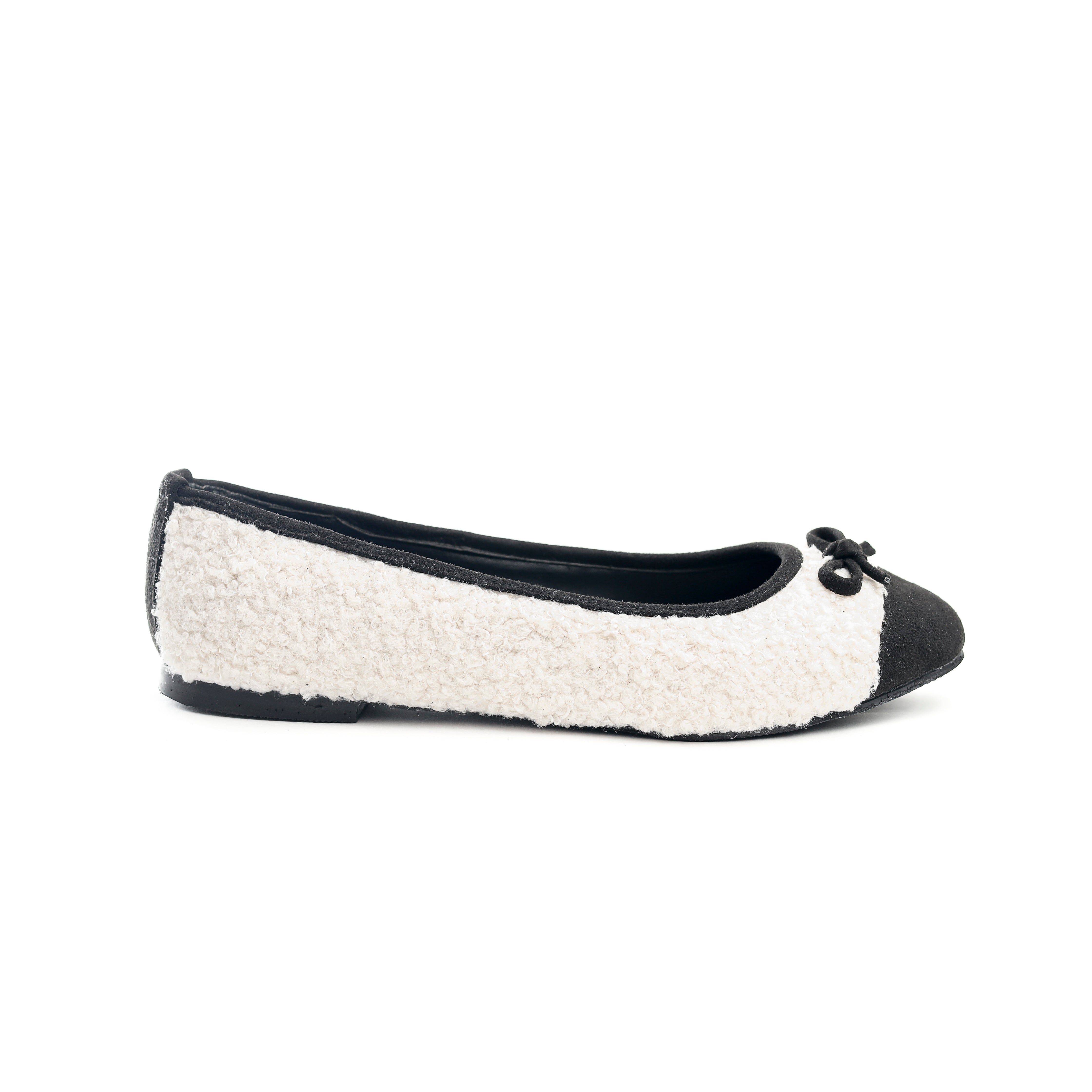 Neutral Fleece Flat Offwhite suede