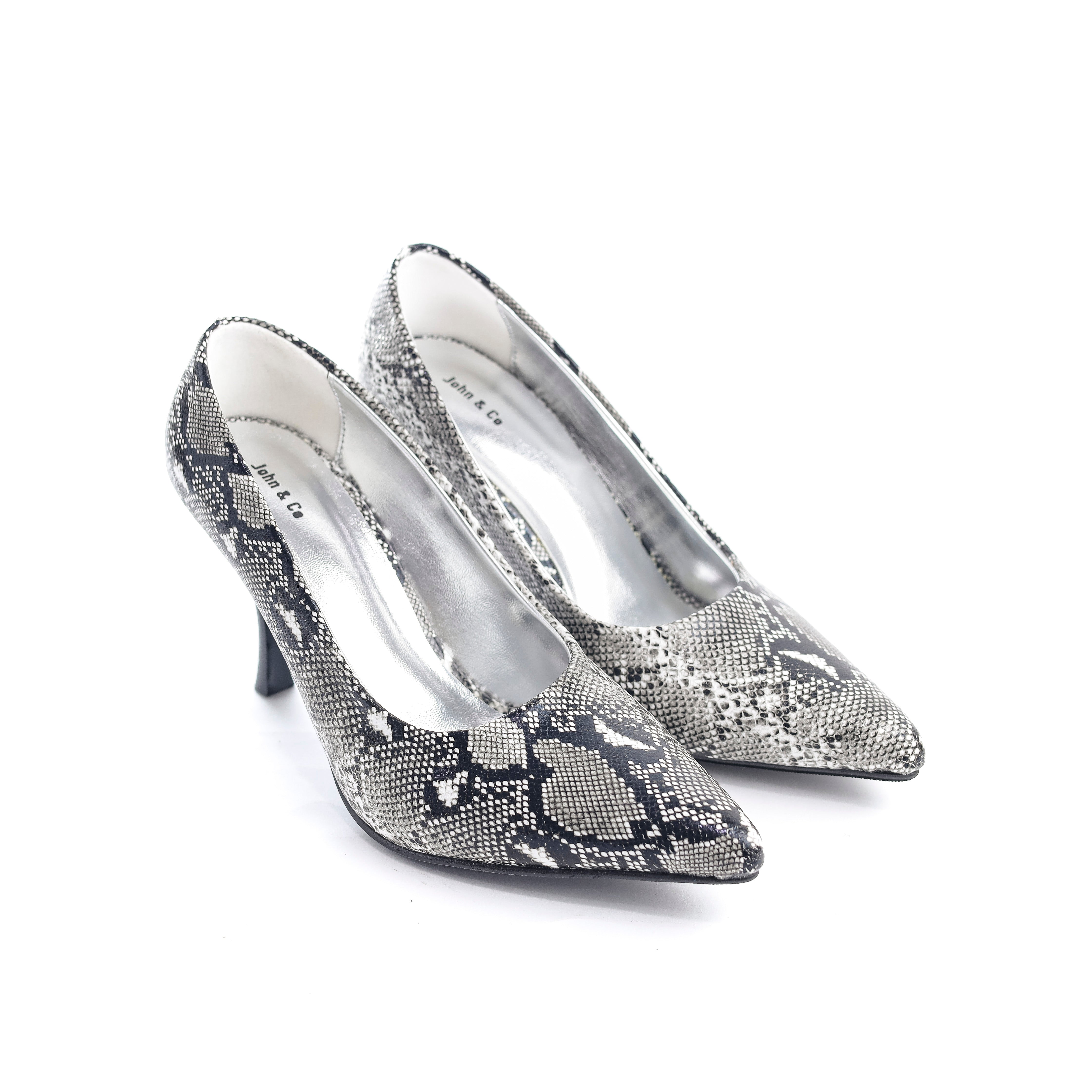 Python-Inspired Heels Silver