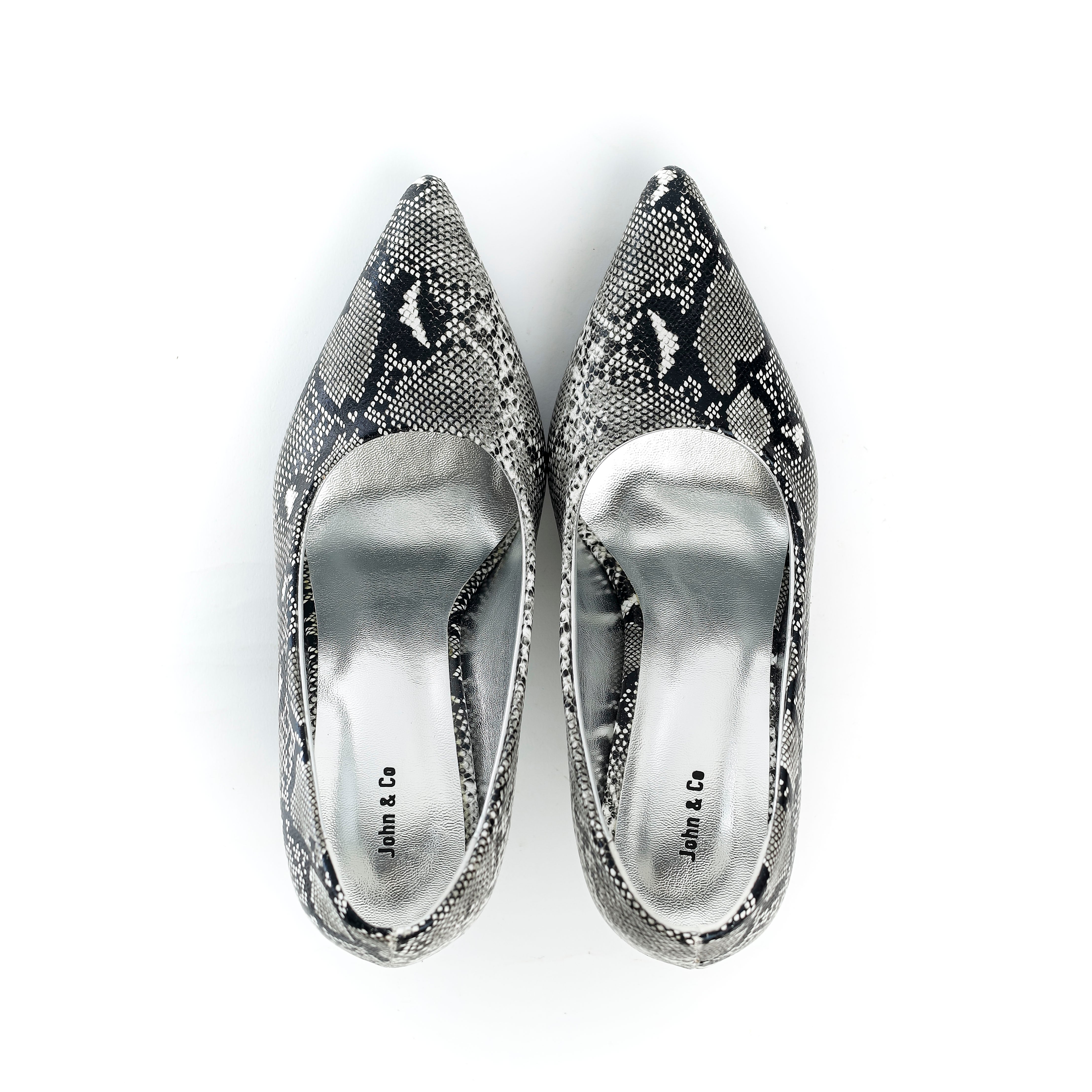 Python-Inspired Heels Silver