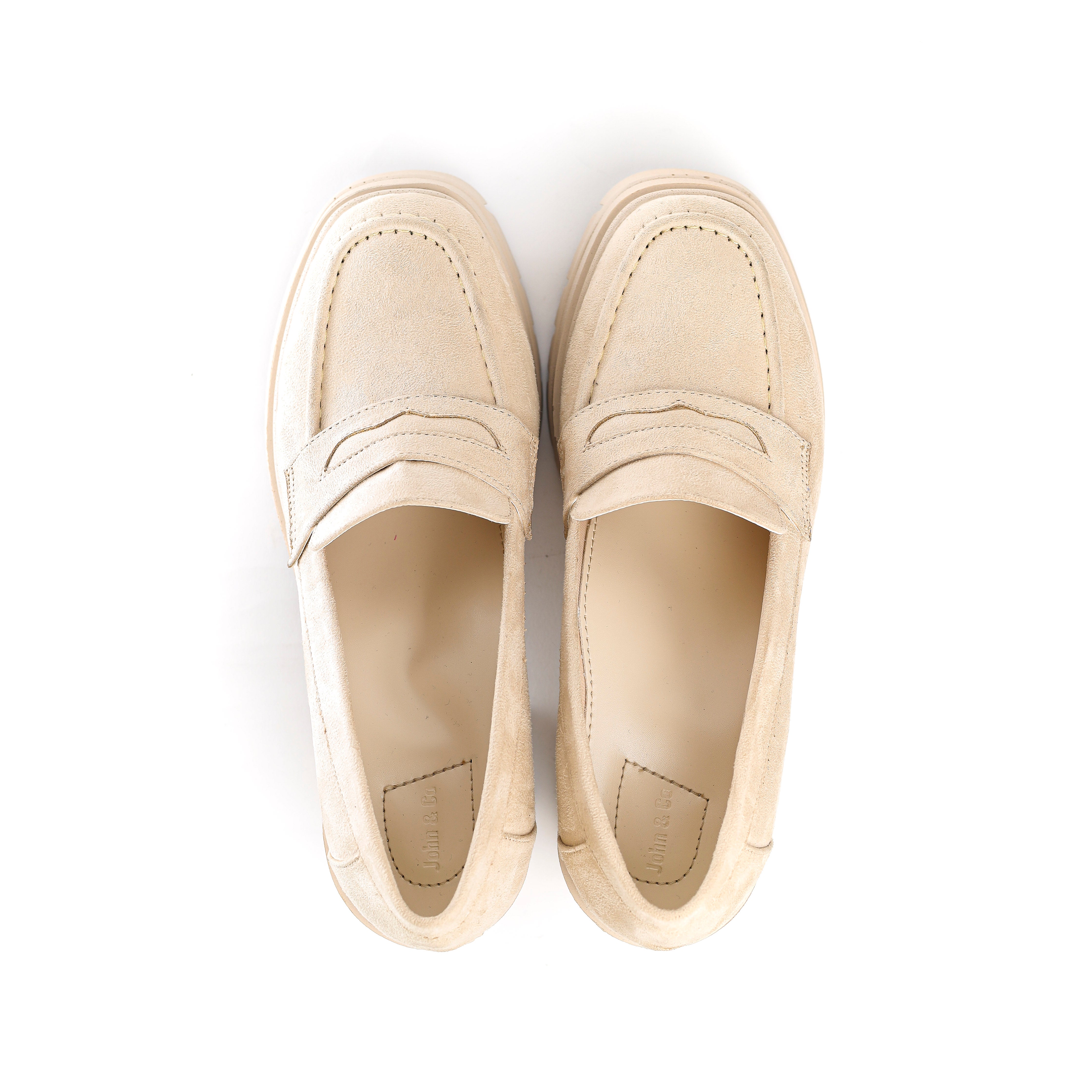 Casual Moccasin Loafers Beige