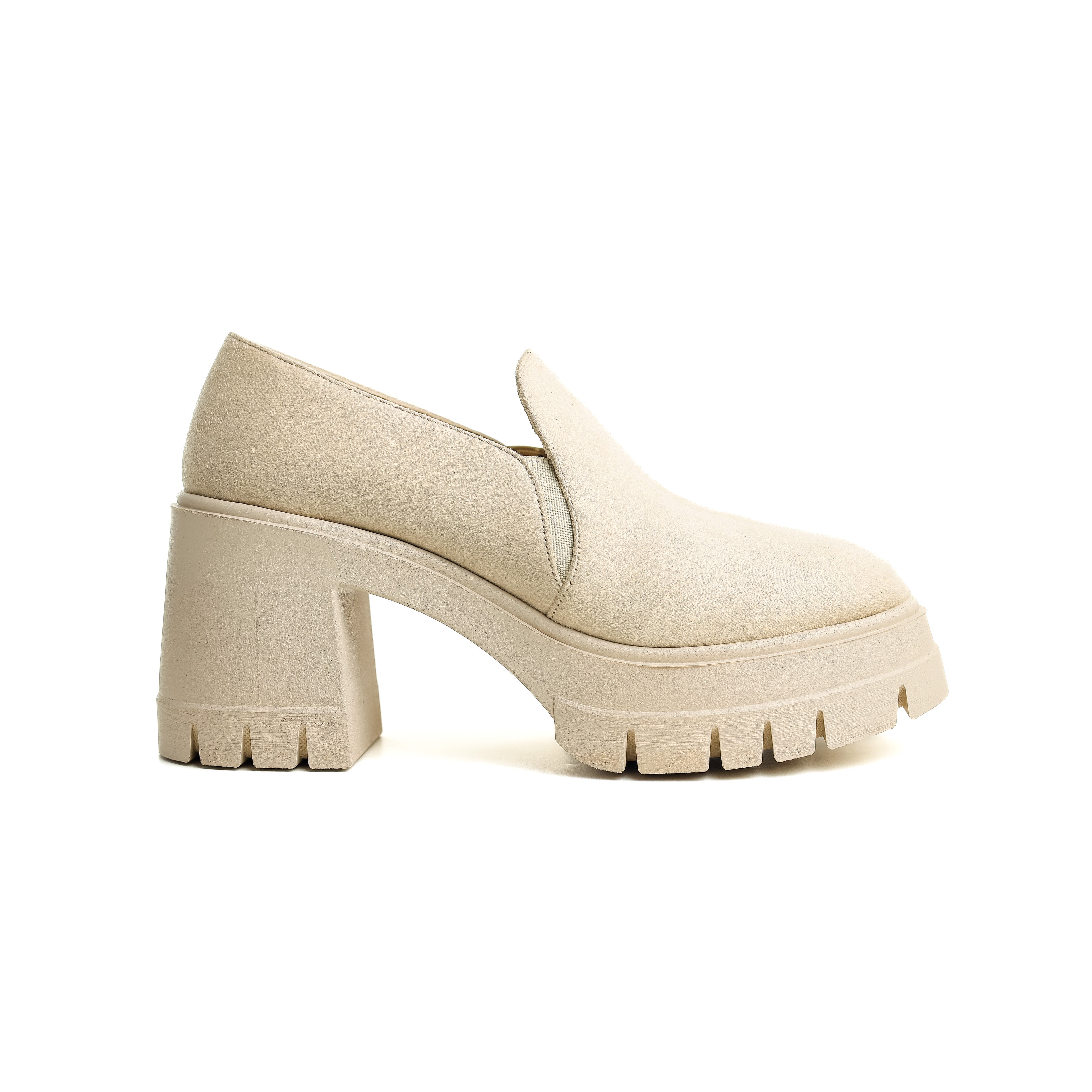 Uptown Lug-Sole Loafers Beige