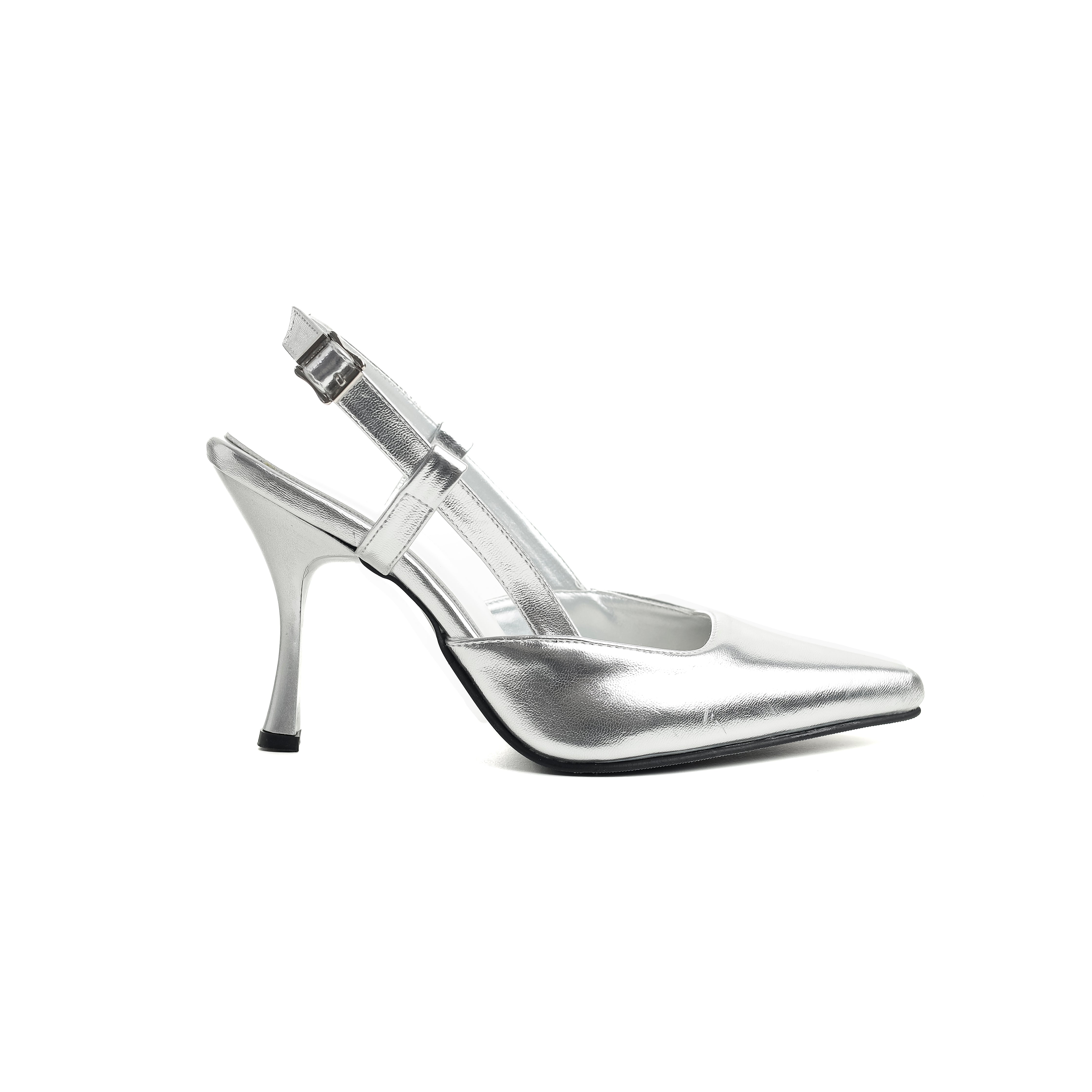 Textured Slingback Soft Silver