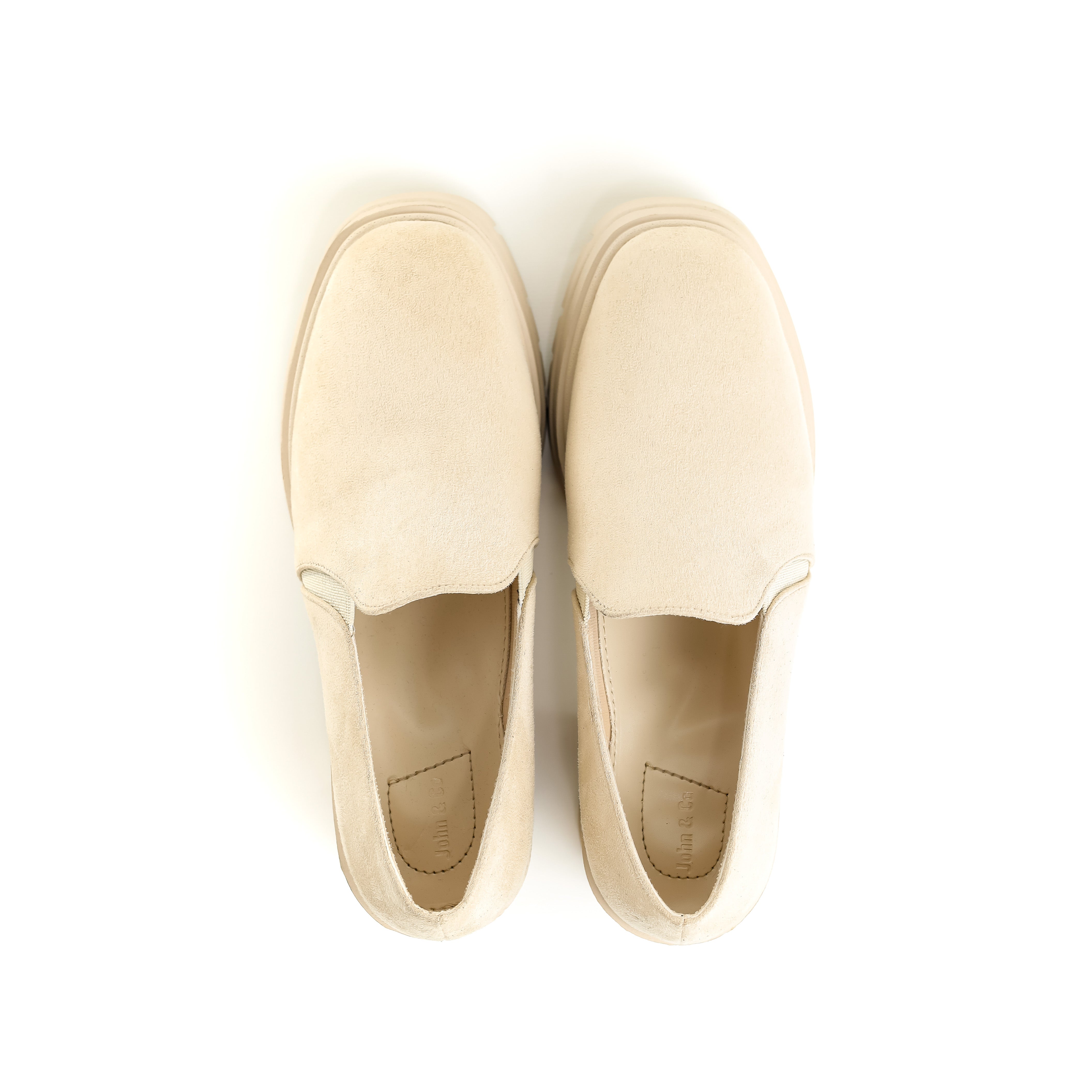 Uptown Lug-Sole Loafers Beige