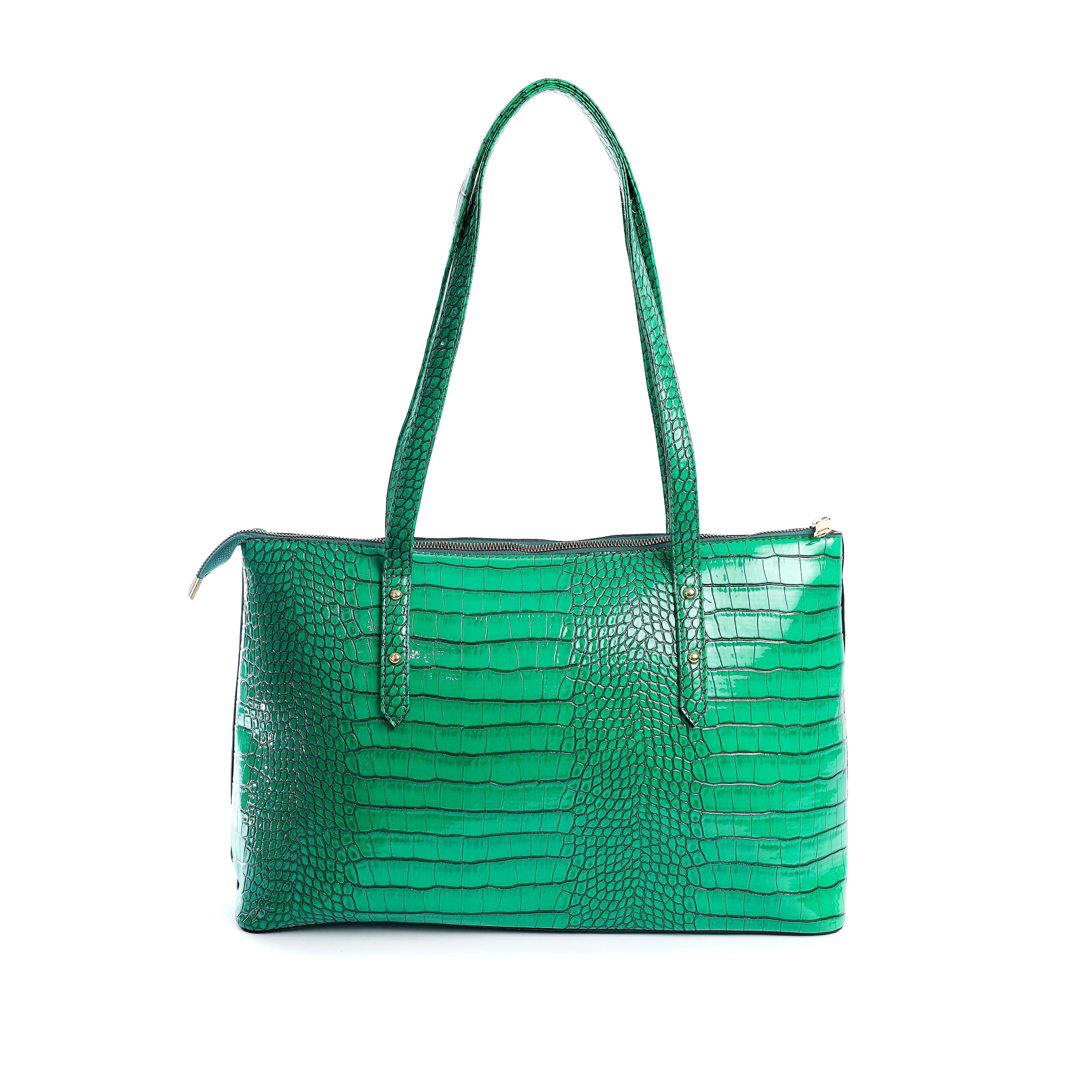 Croco tote Green