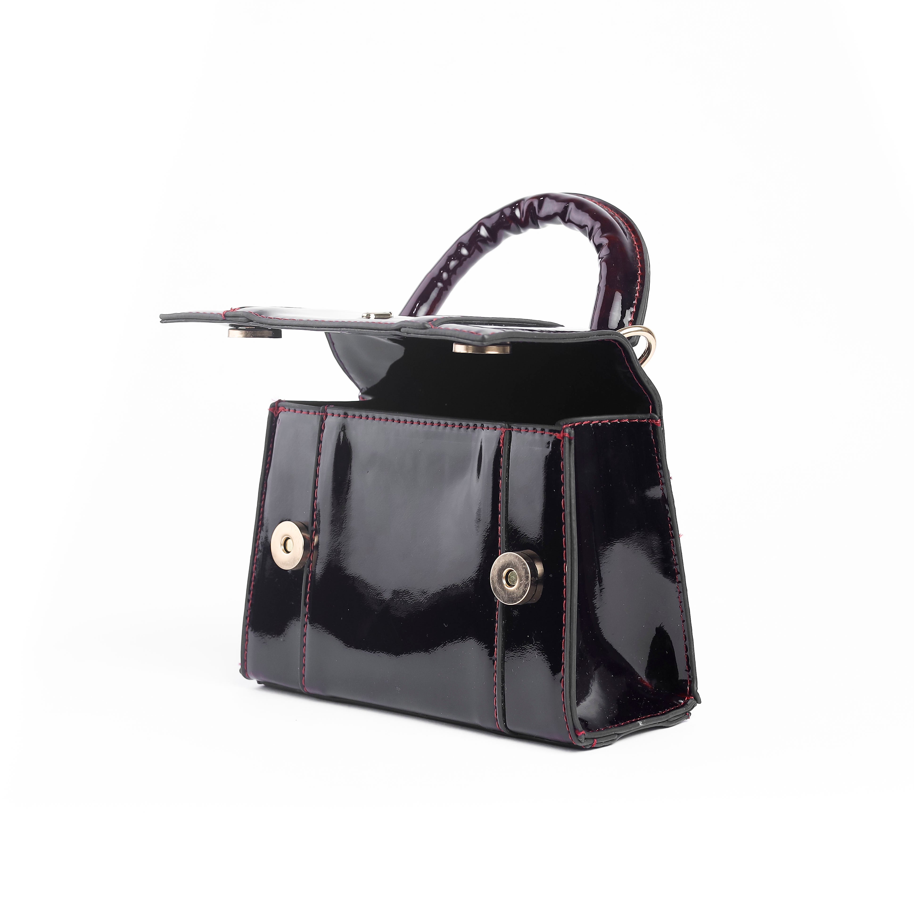 Mini Embossed Top Handle Bag Maroon