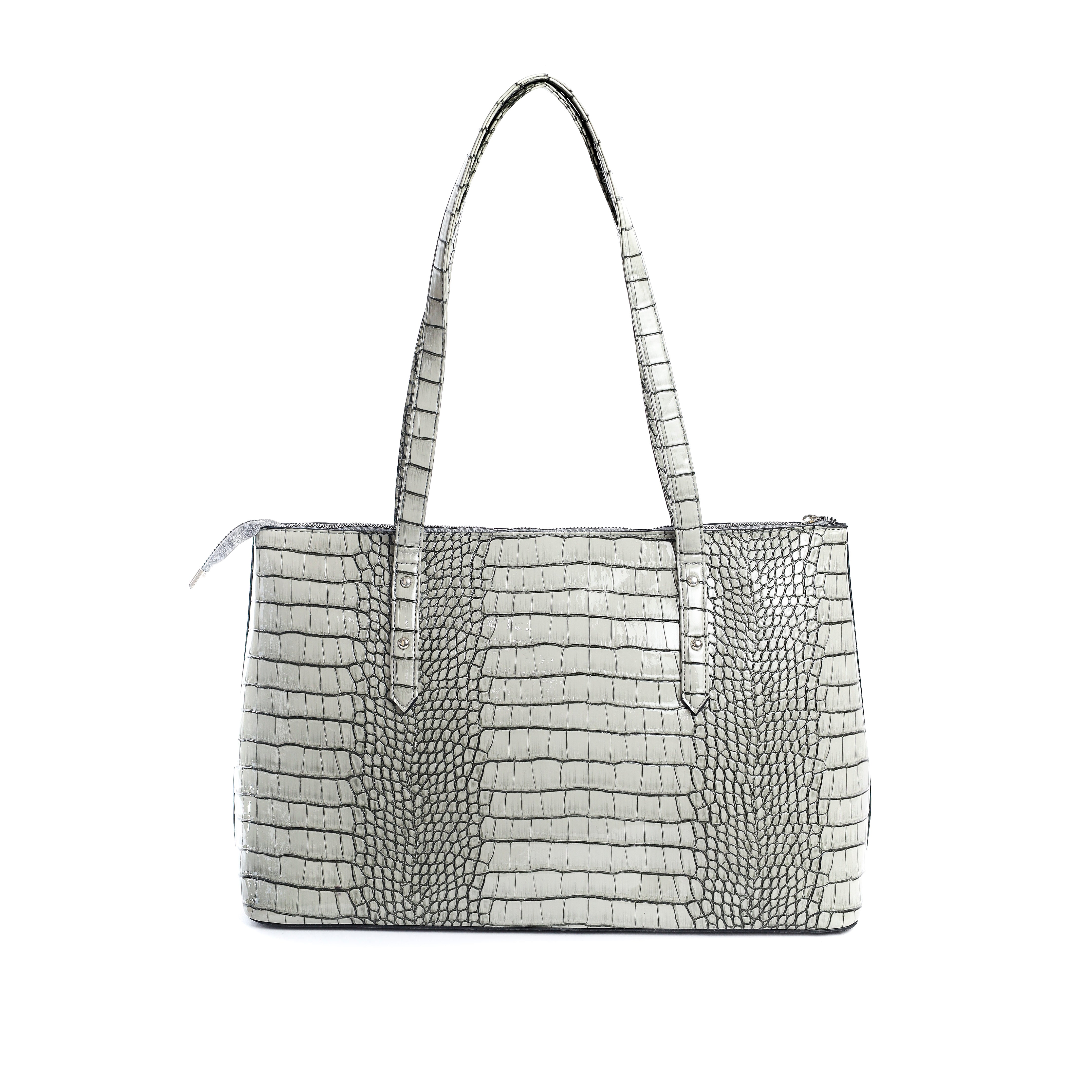 Croco tote Gray