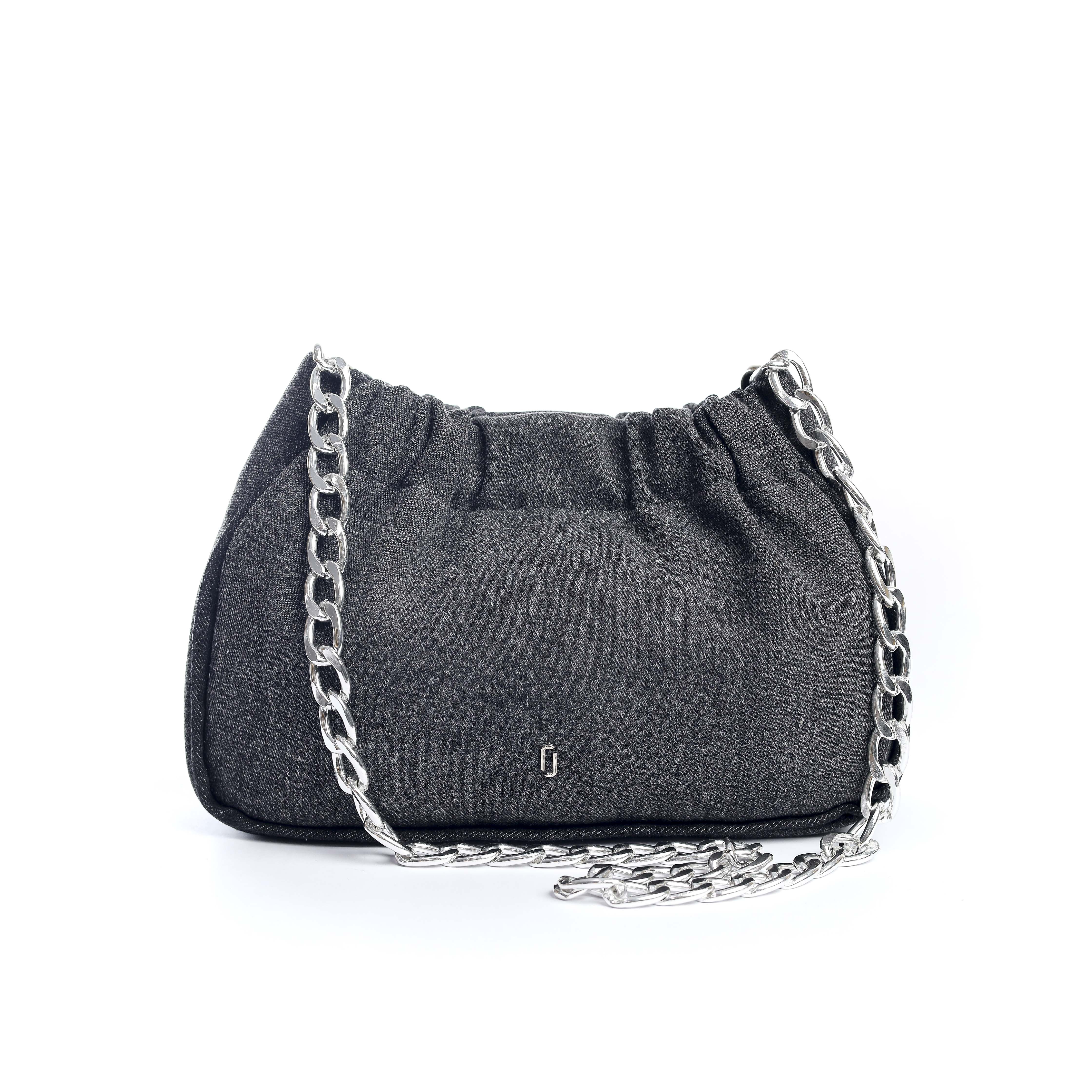 Denim Chain Bag Black