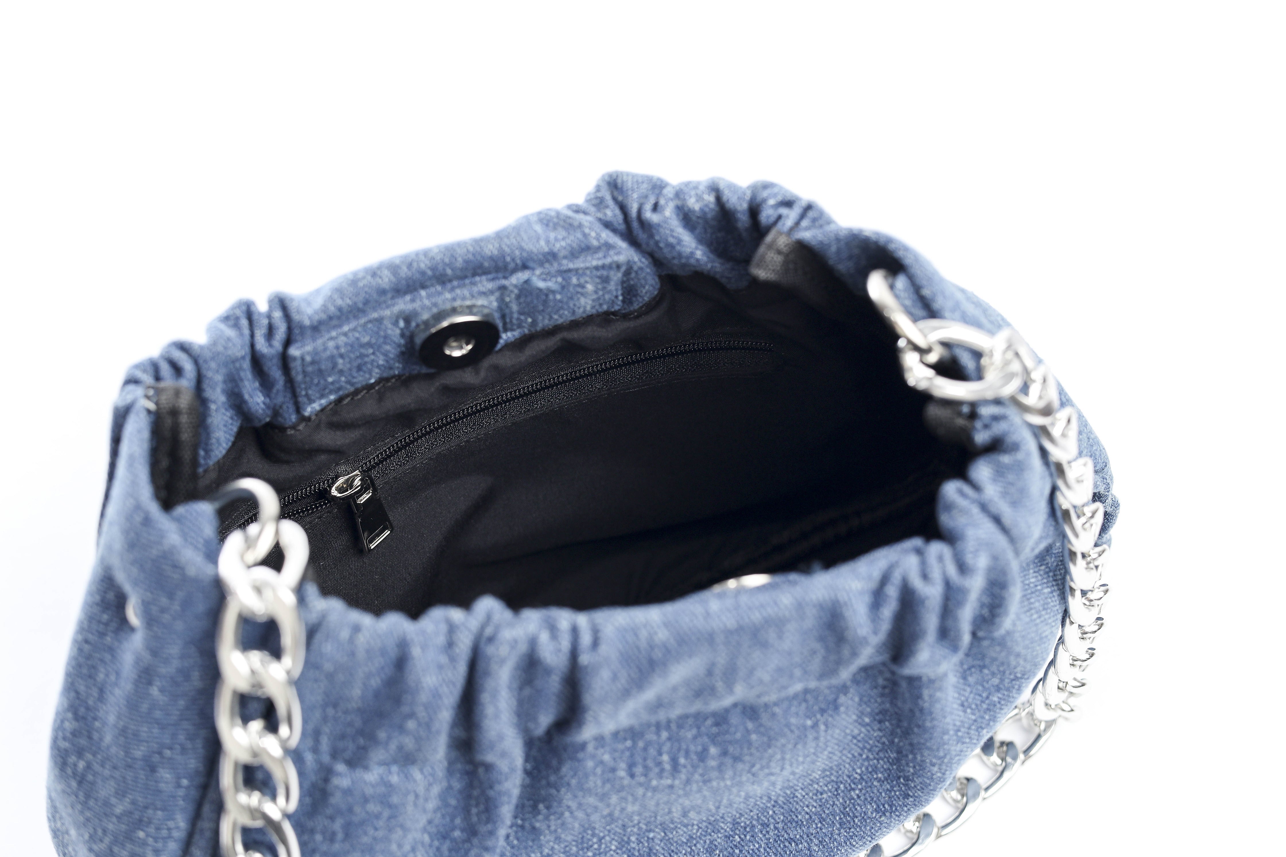 Denim Chain Bag Navy