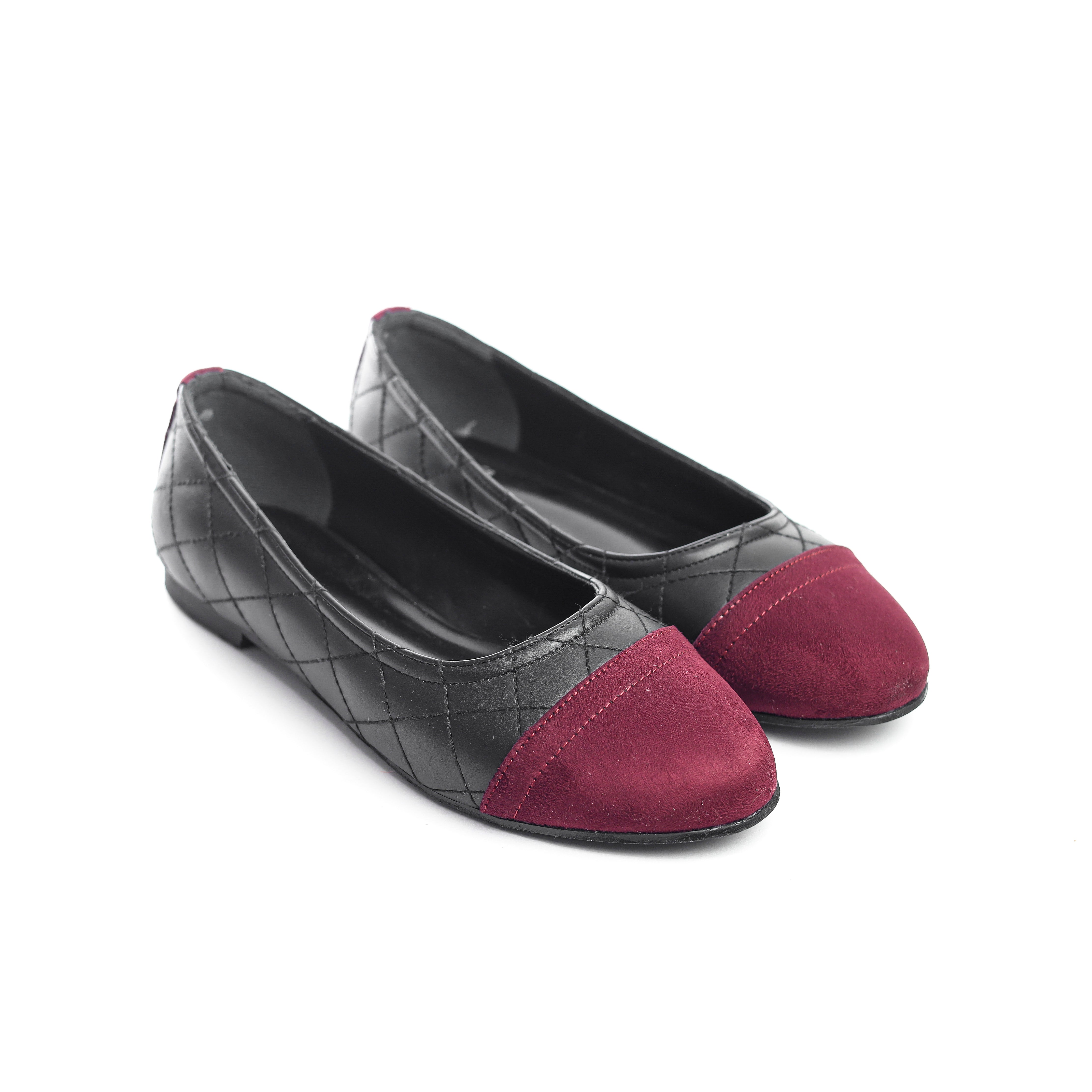 Luxury Stitch Flats "Burgundy"