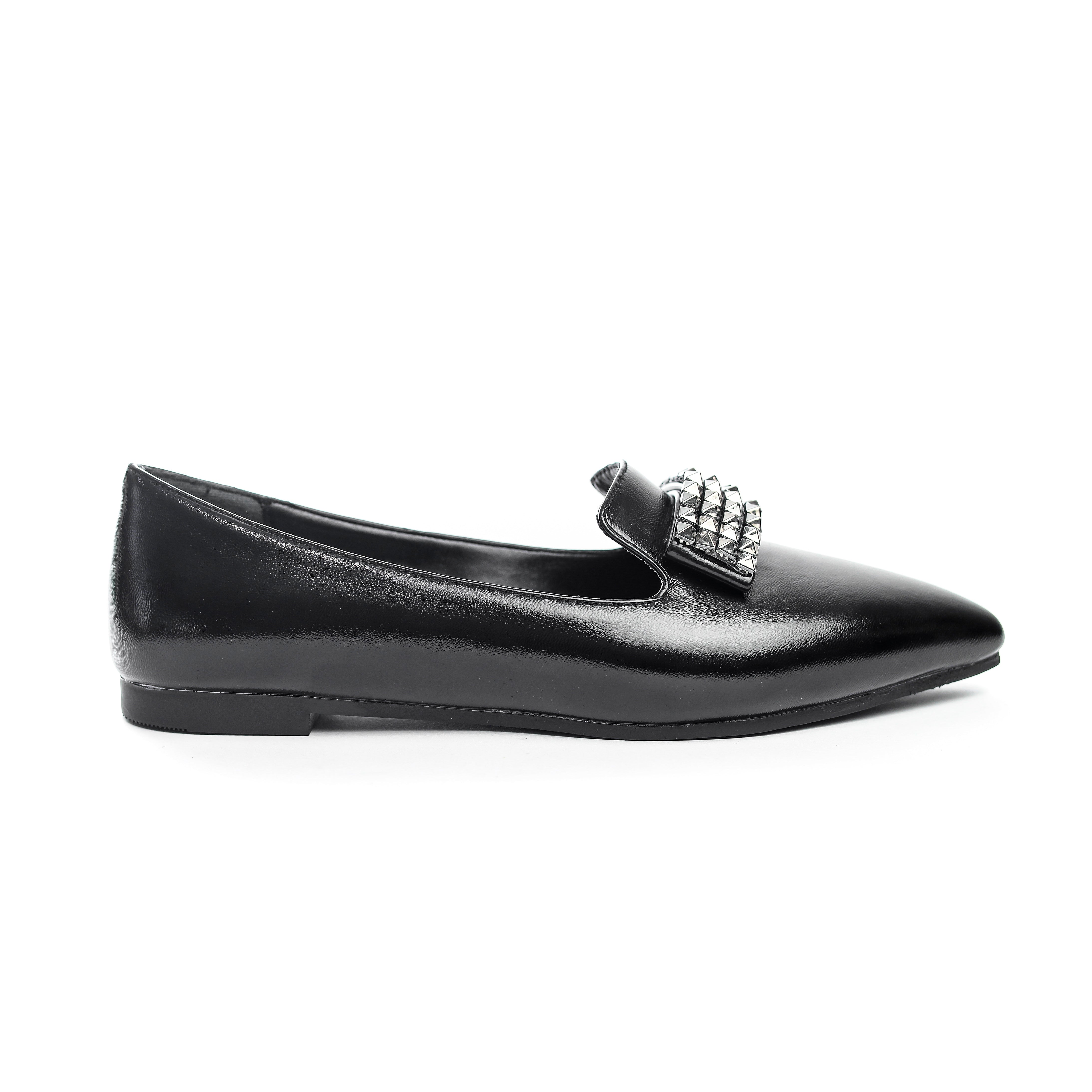 Studded Metallic Loafer Black