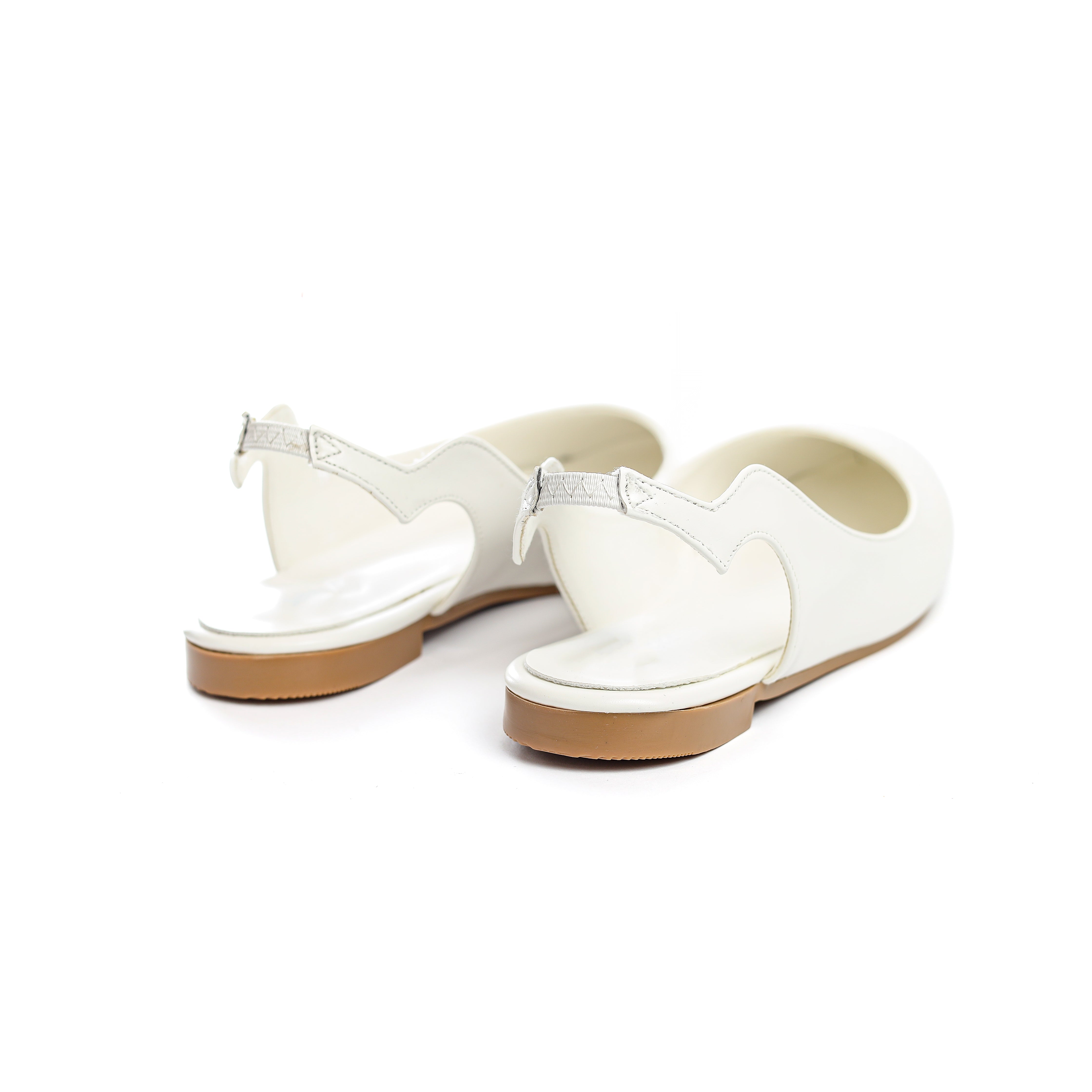 Ebony Grace Slingback Flats White