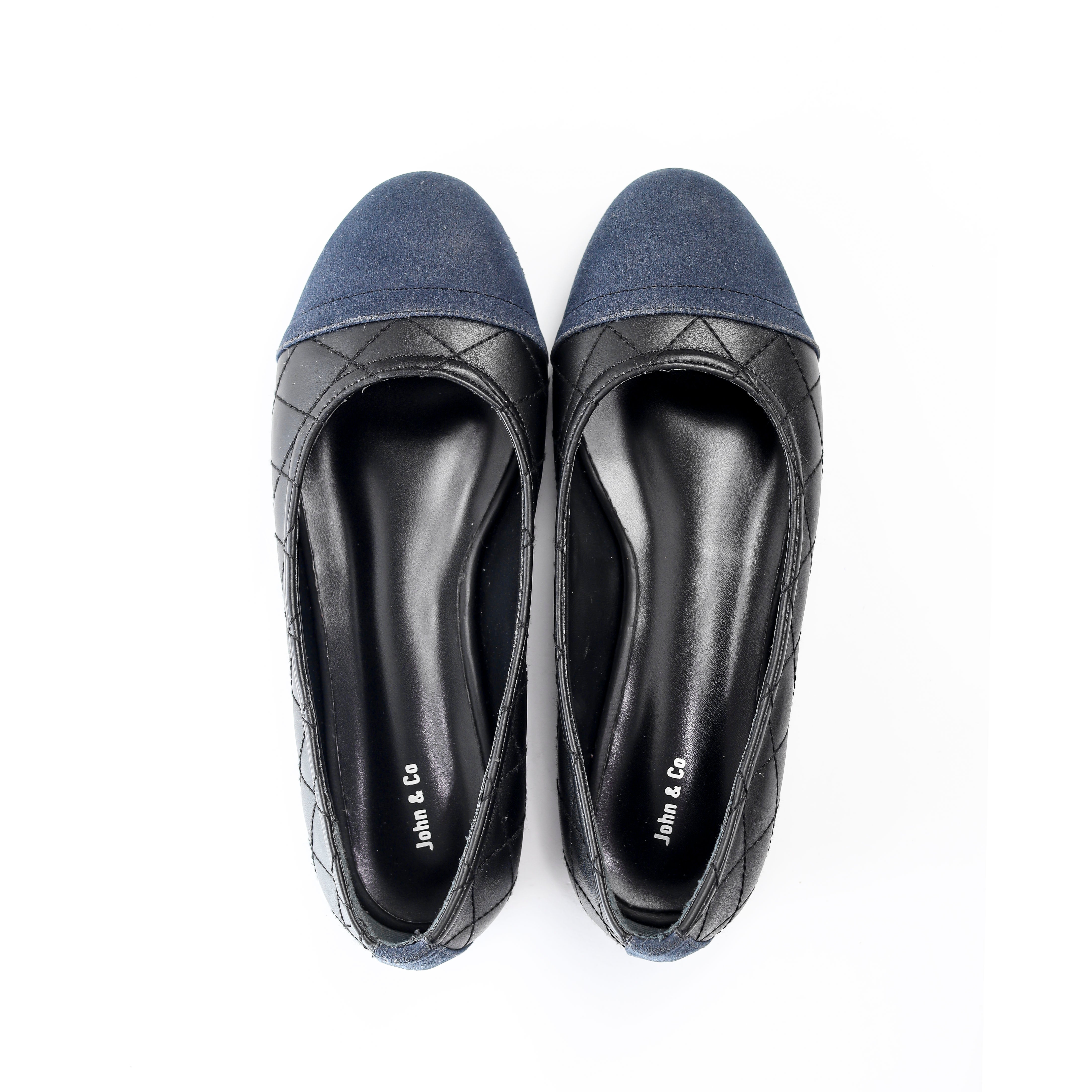 Luxury Stitch Flats Navy