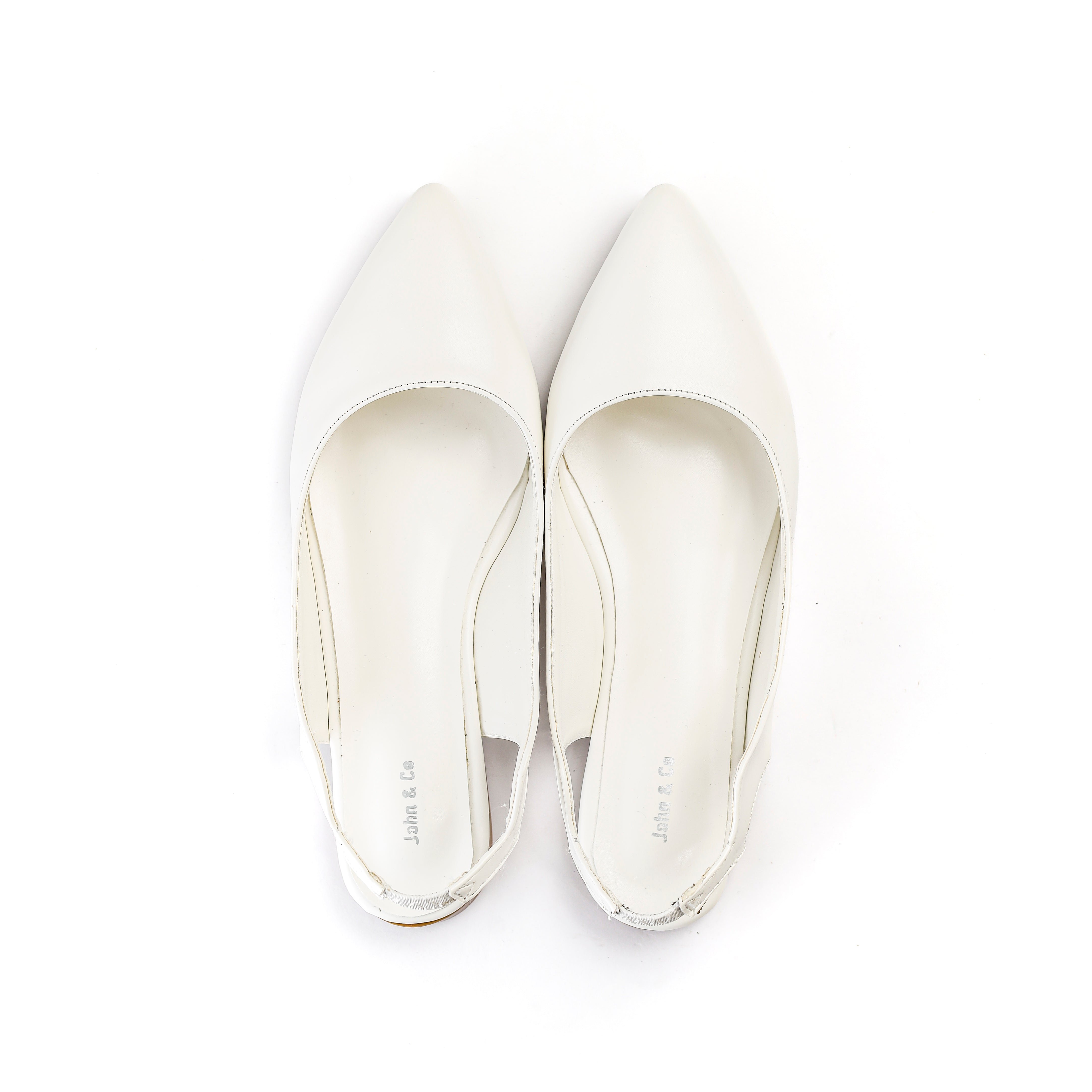 Ebony Grace Slingback Flats White