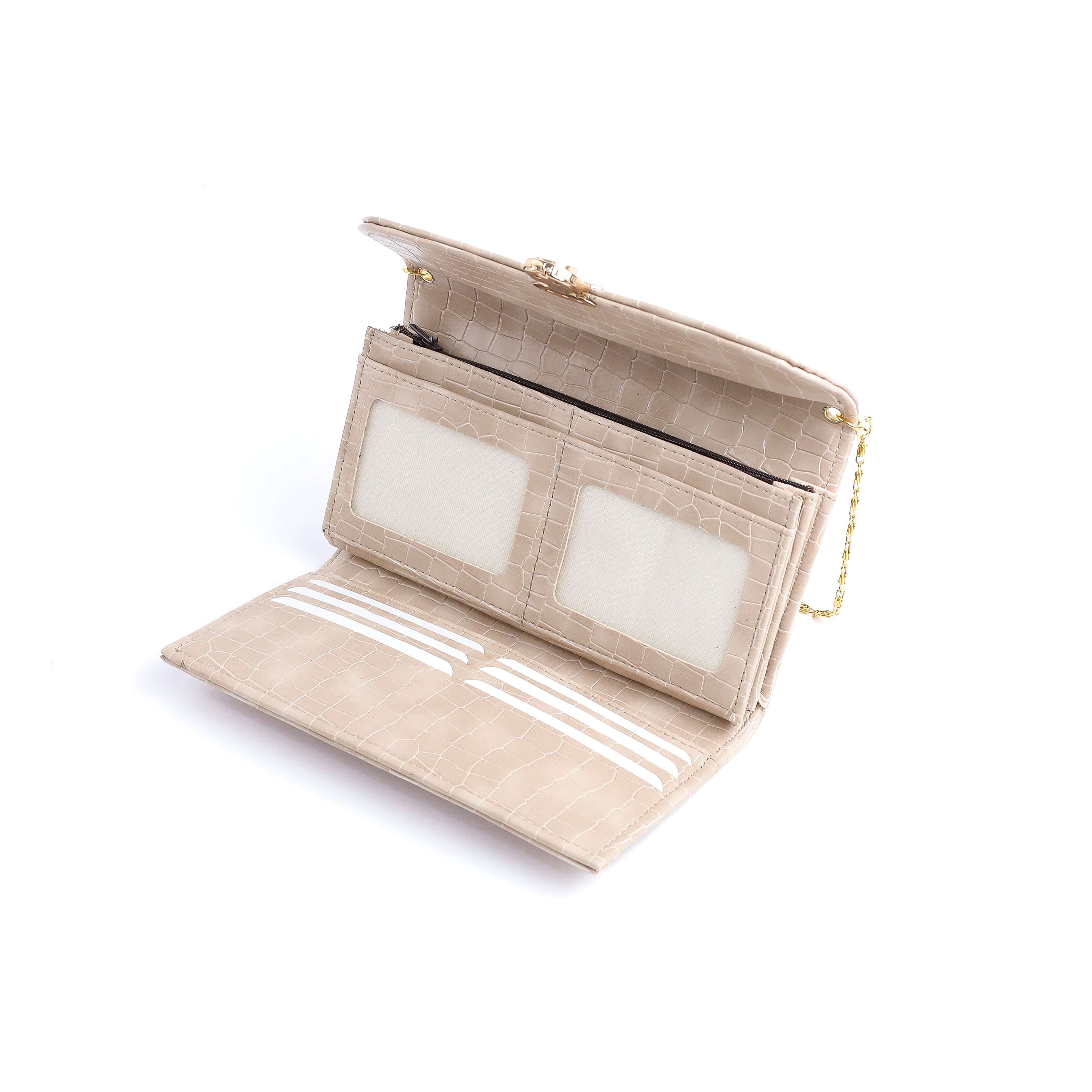 Zoia Wallet Croc beige