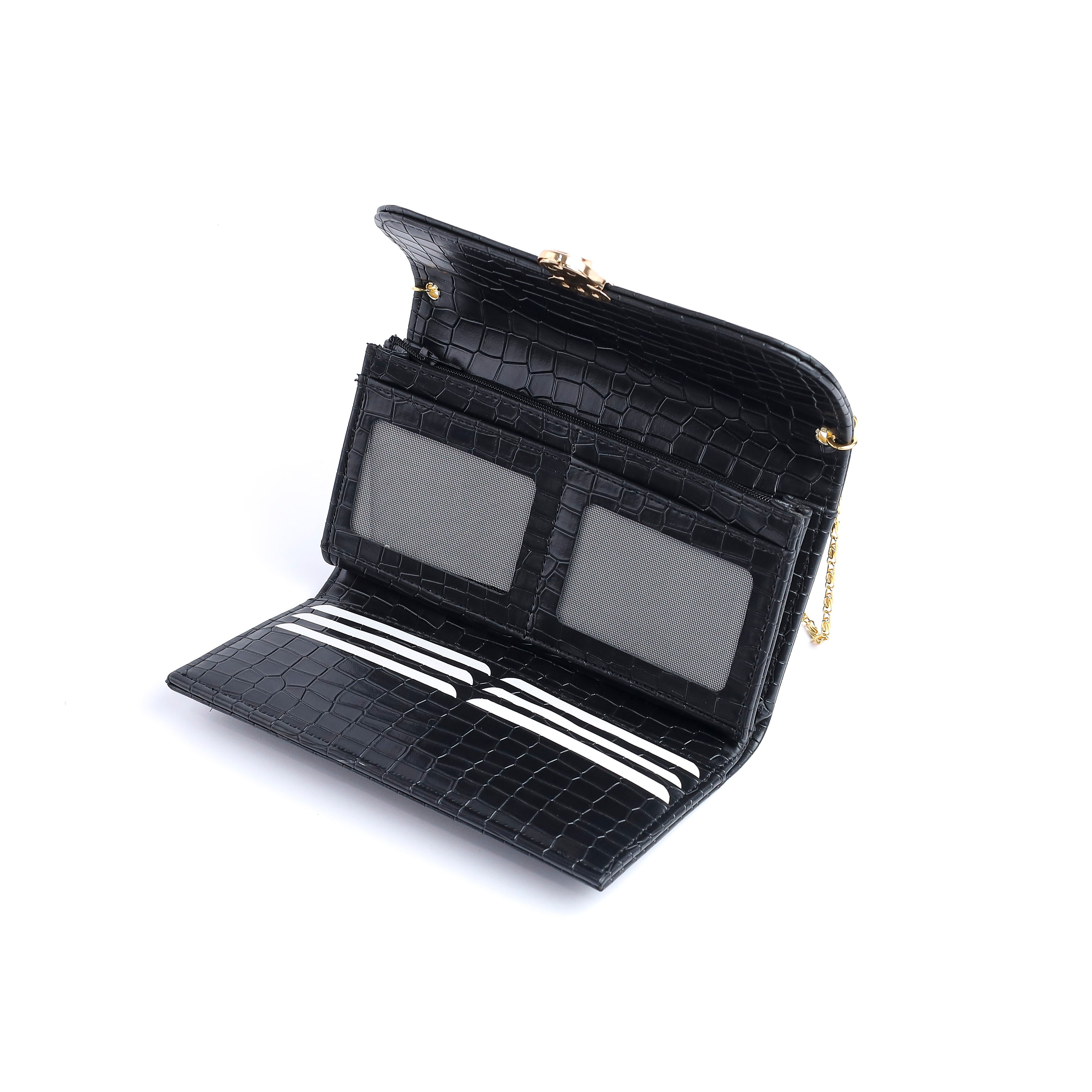 Zoia Wallet Croc black
