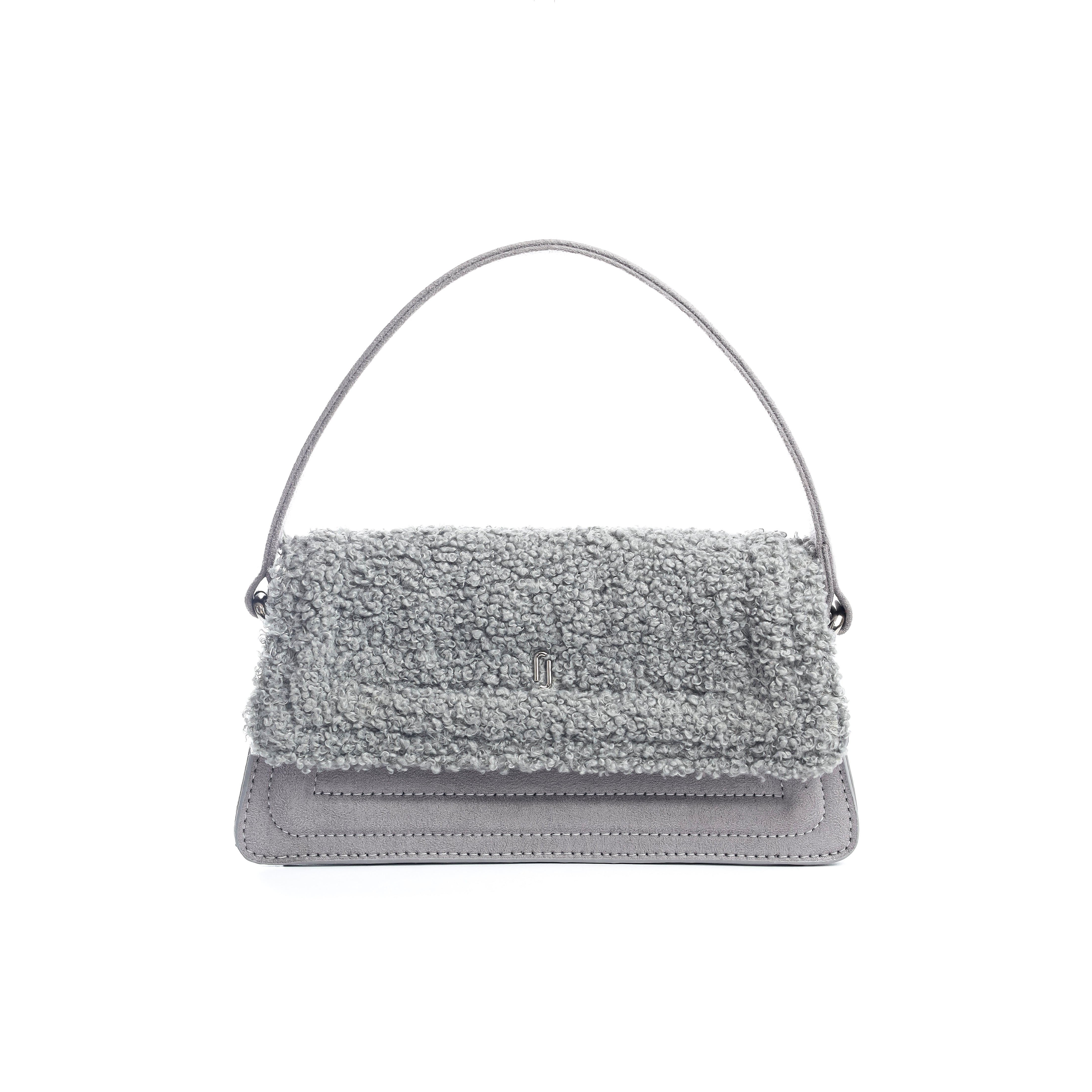 Shearling Style Satchel "Gray"