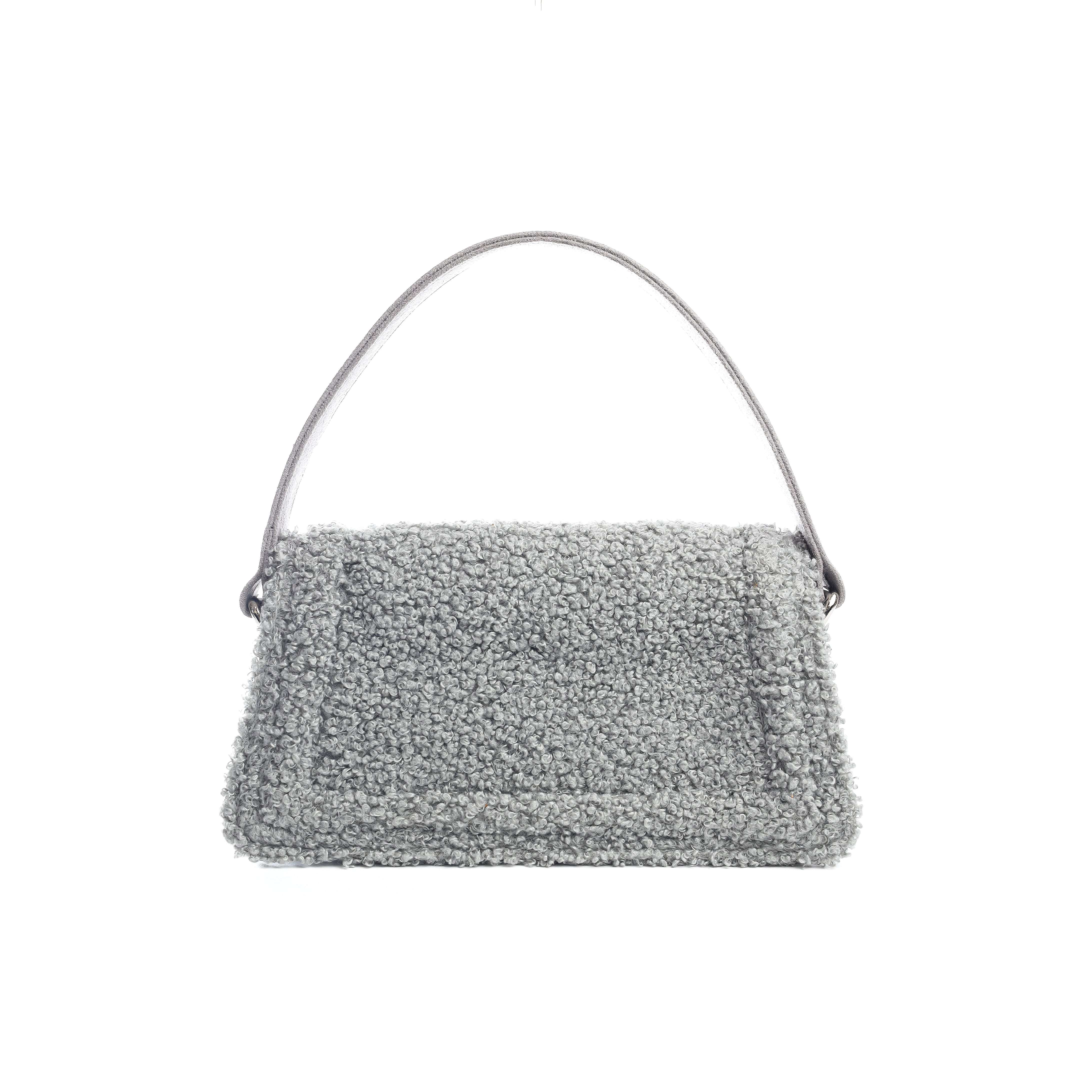 Shearling Style Satchel "Gray"