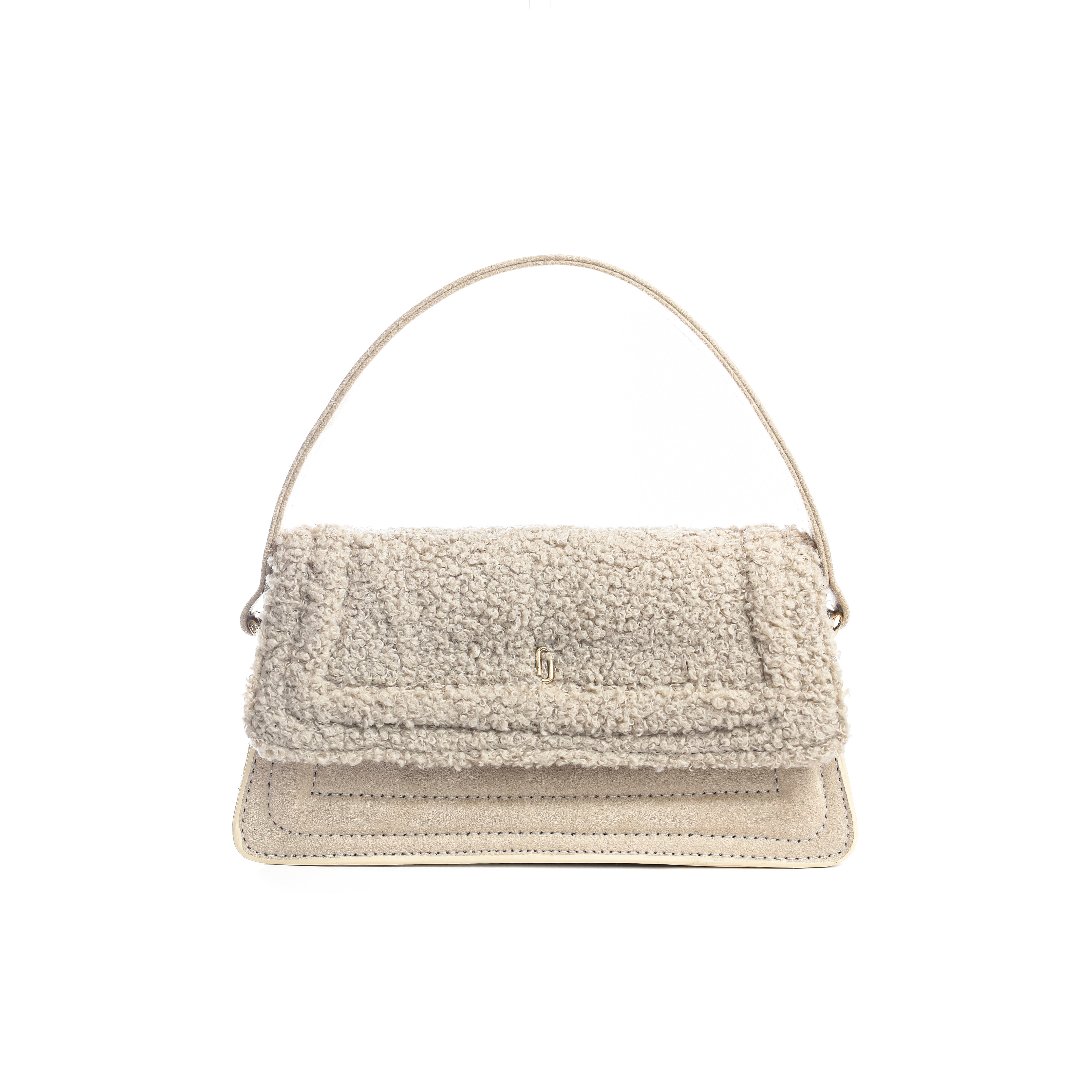 Shearling Style Satchel "Off white"