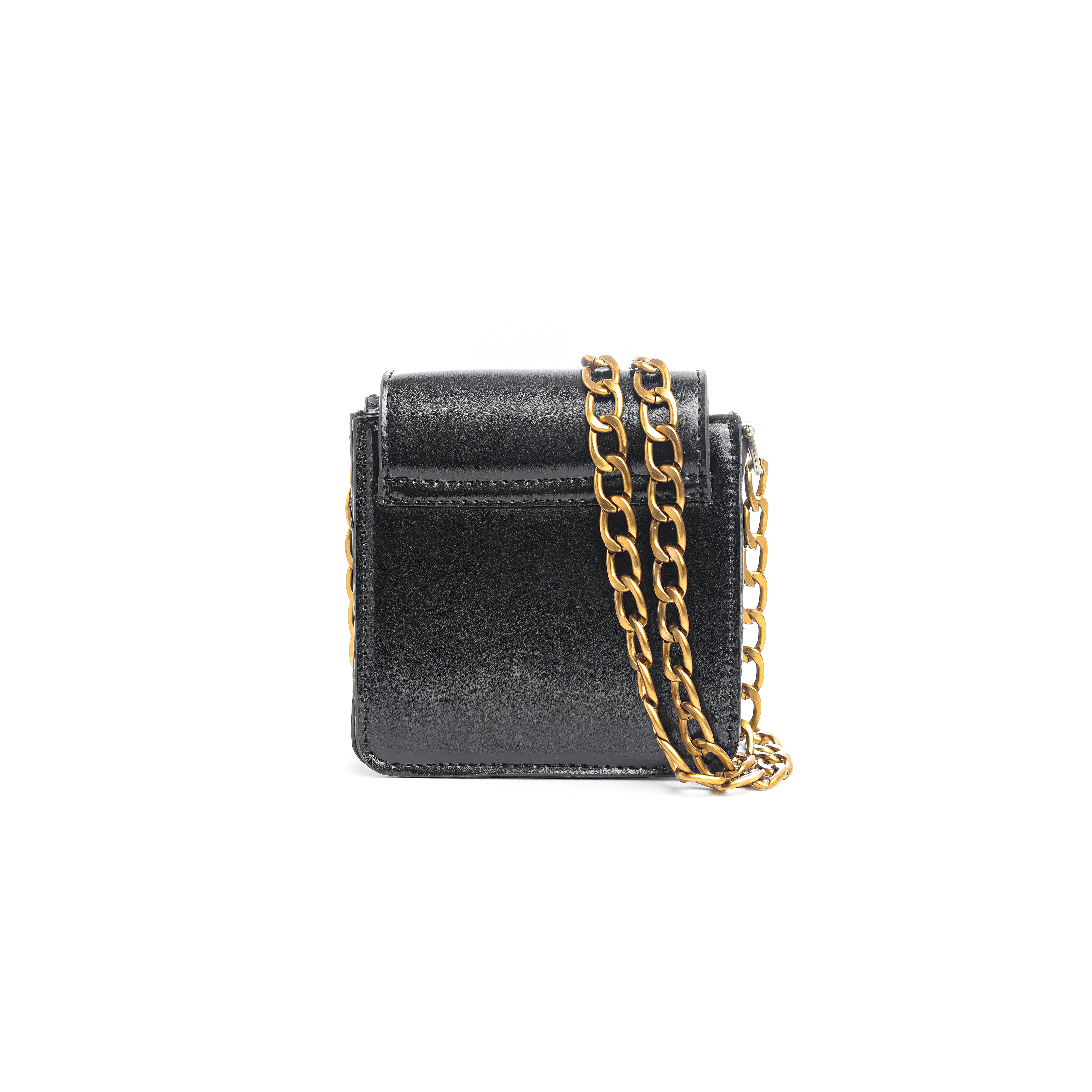 Bold Chain Box Satche Black