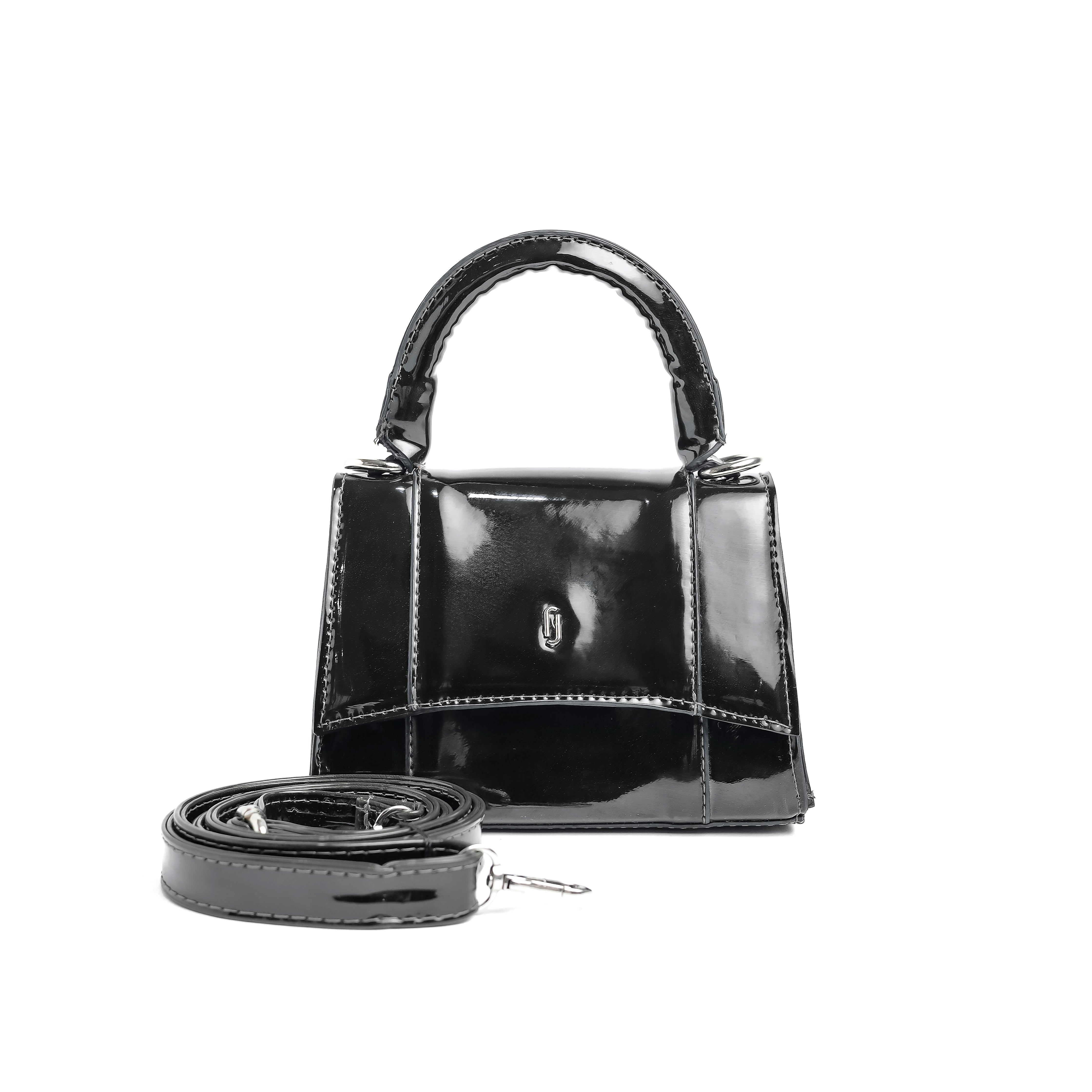 Mini Embossed Top Handle Bag Grey