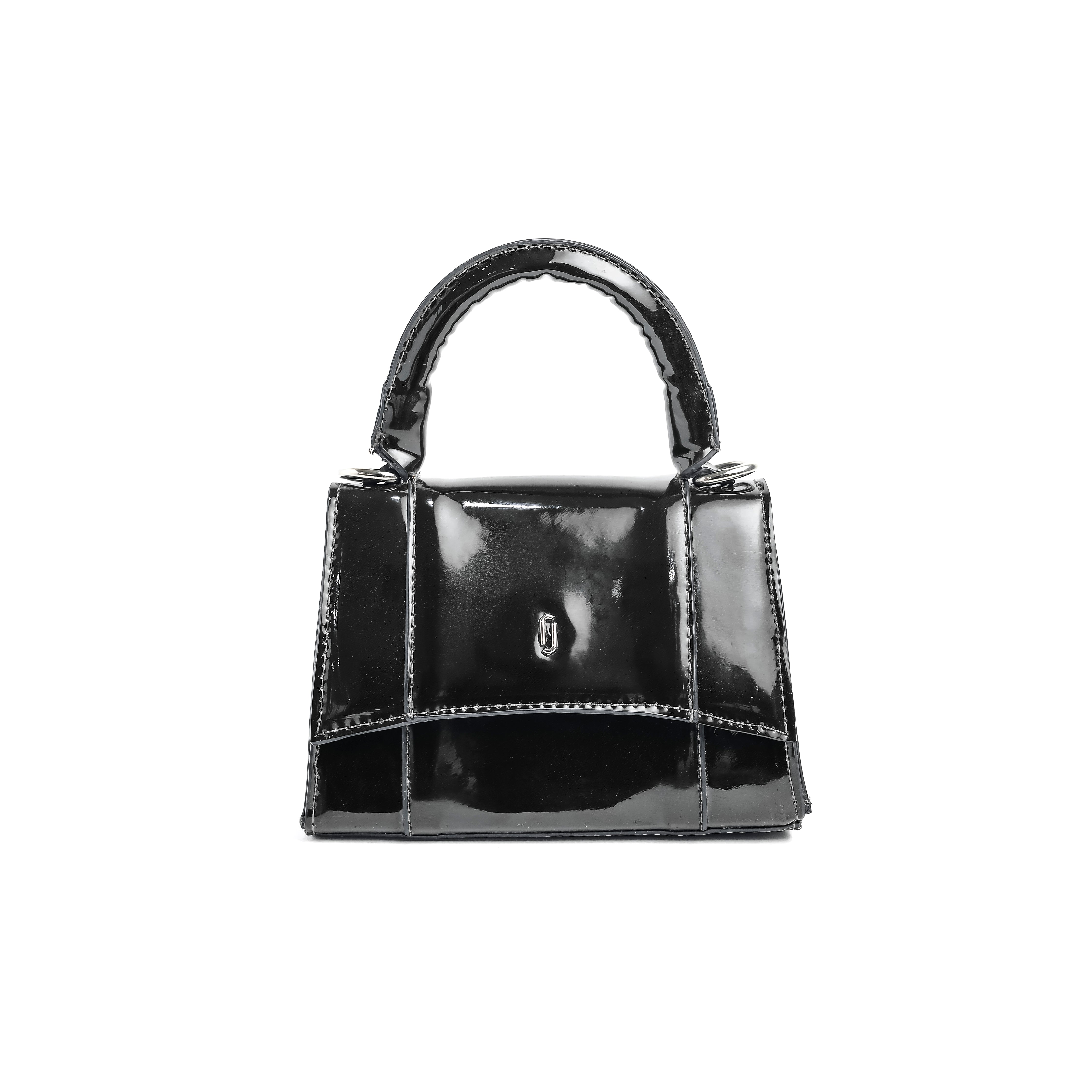 Mini Embossed Top Handle Bag Grey