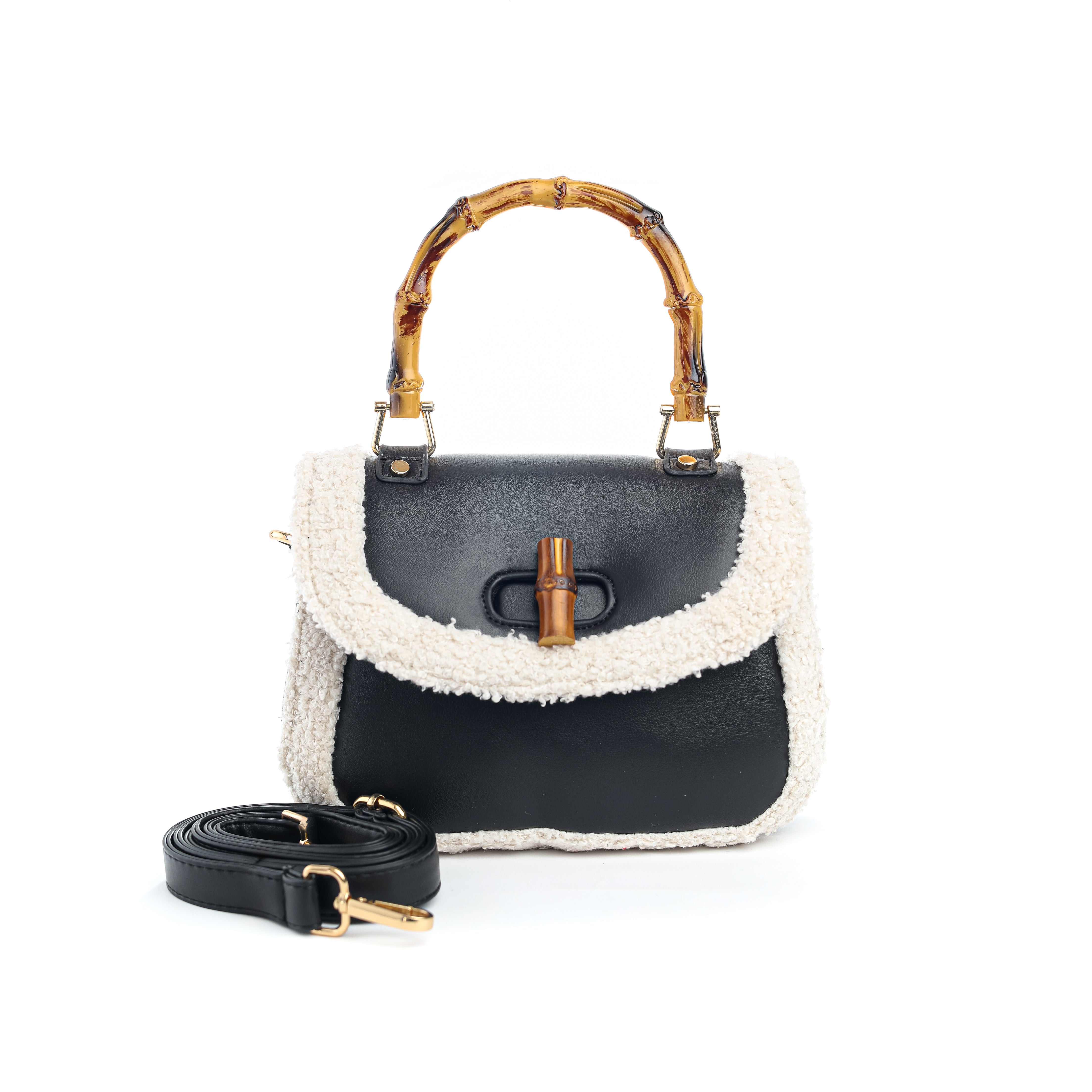 Bamboo Bouclé Bag Black