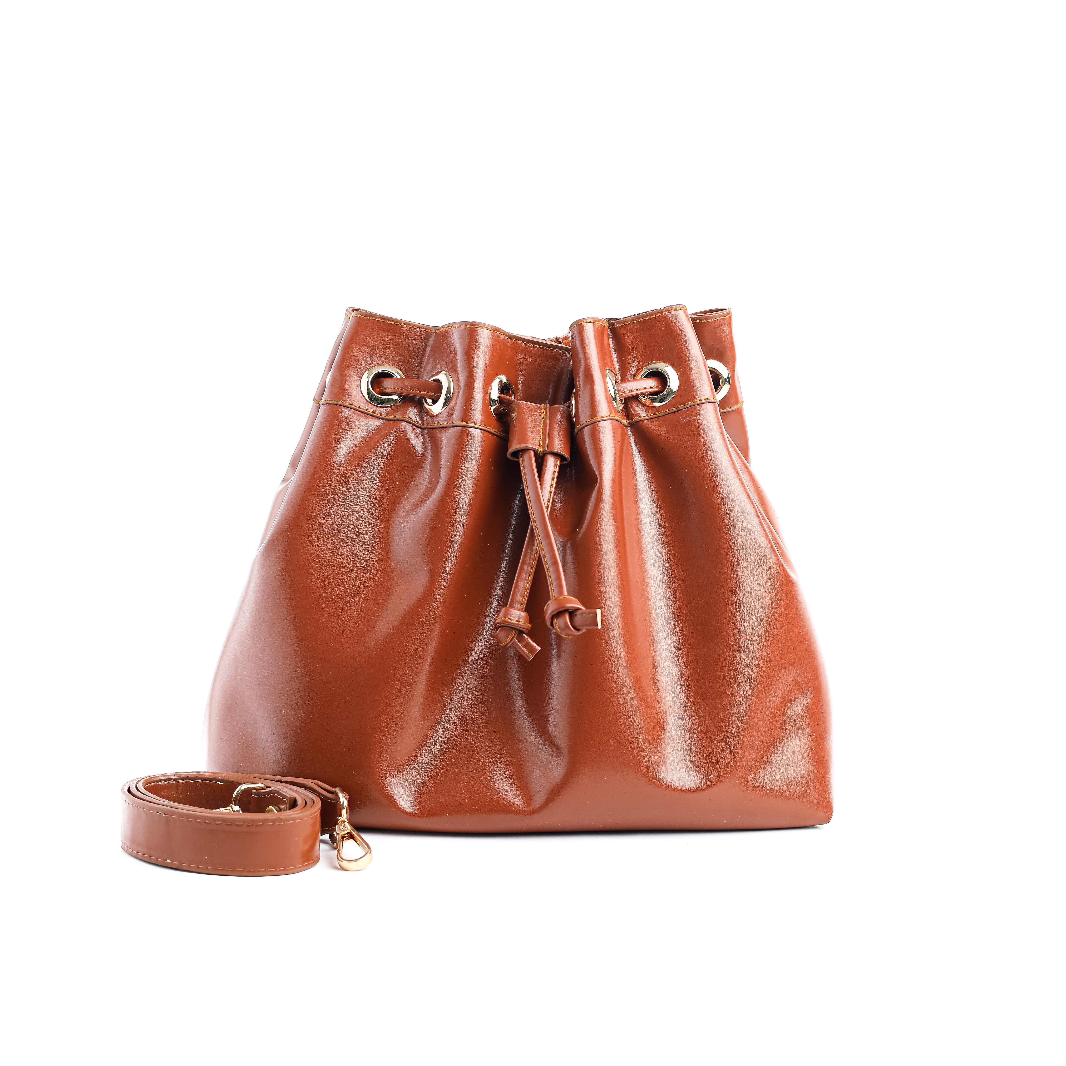 Vintage-Inspired Leather Bucket Bag "Havan"