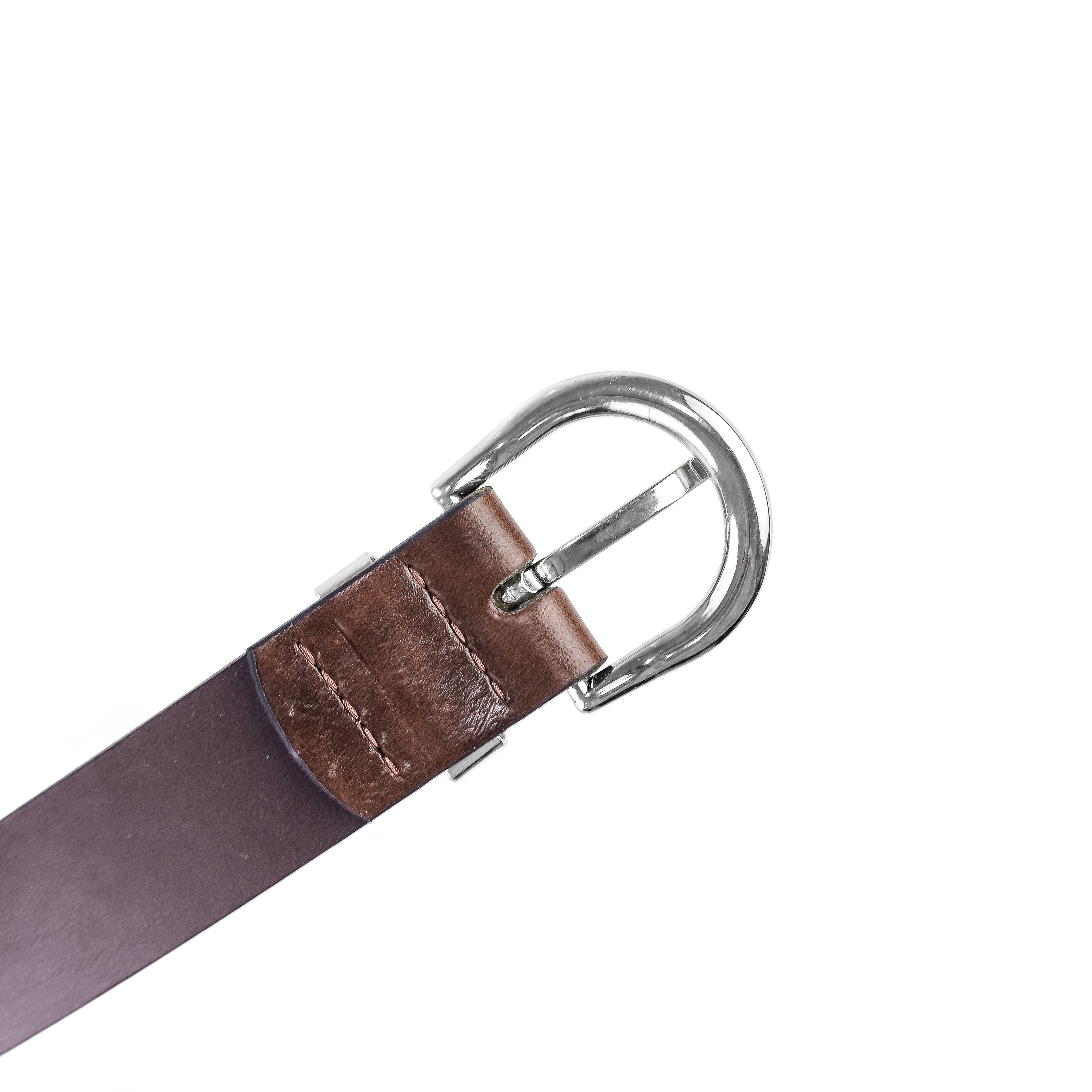 Faux Leather Belt Brown (sliver)