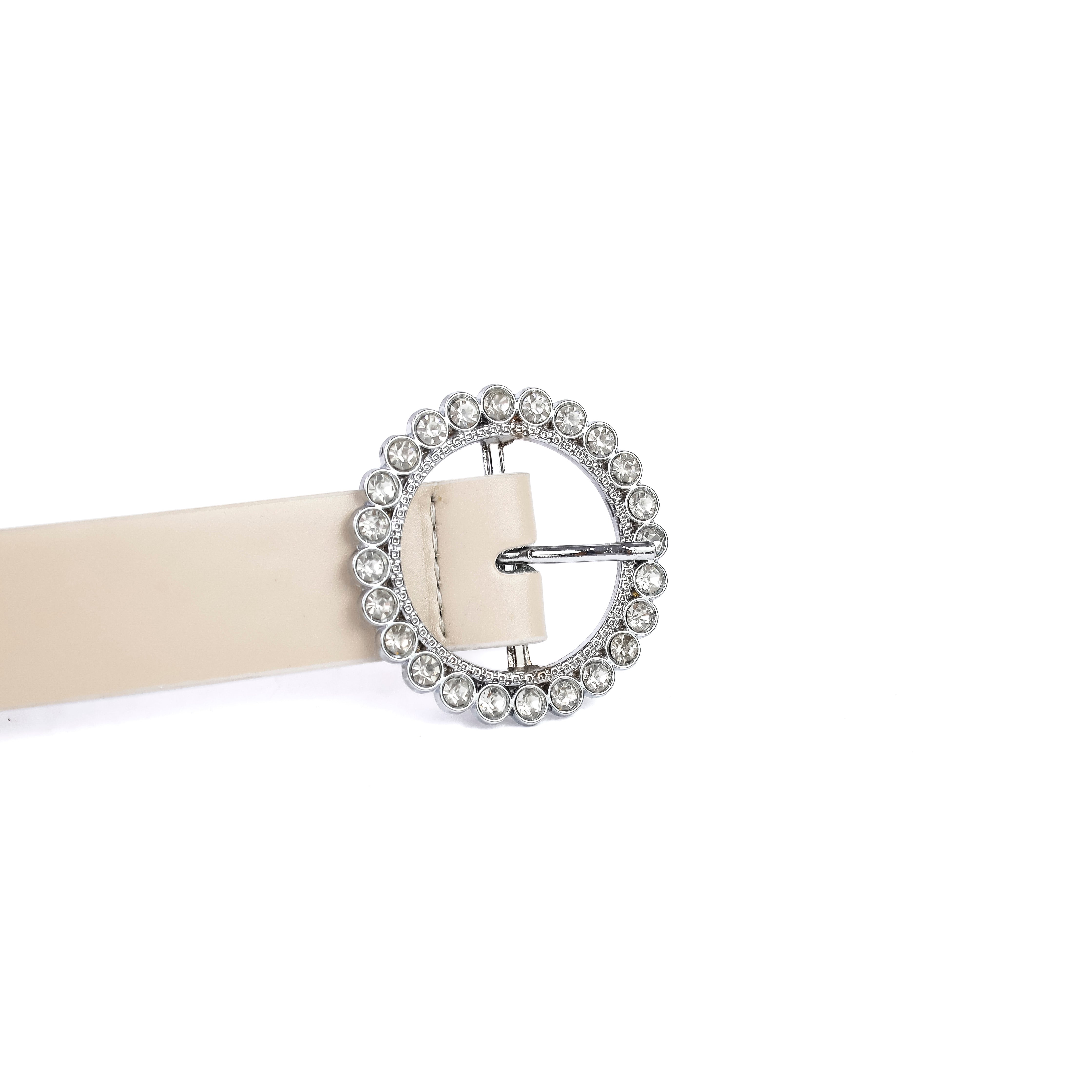 Faux Leather Belt Offwhite